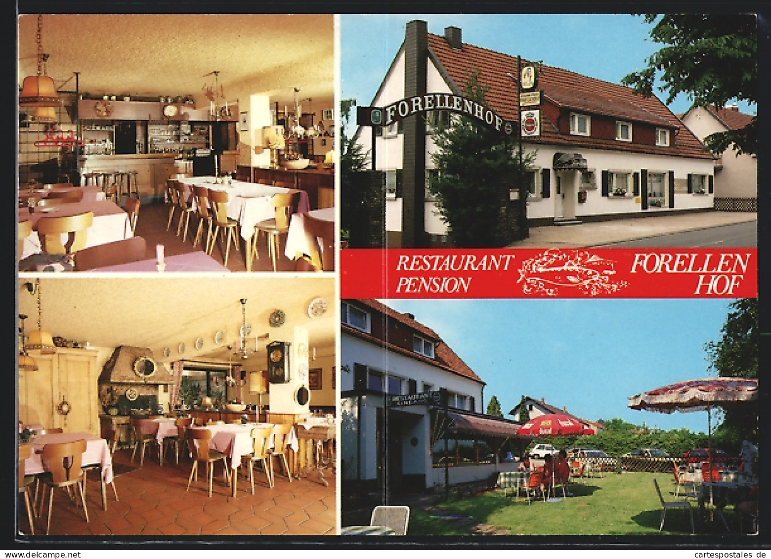 AK Losheim-Waldhölzbach, Restaurant Forellenhof mit Speiseraum & Garten