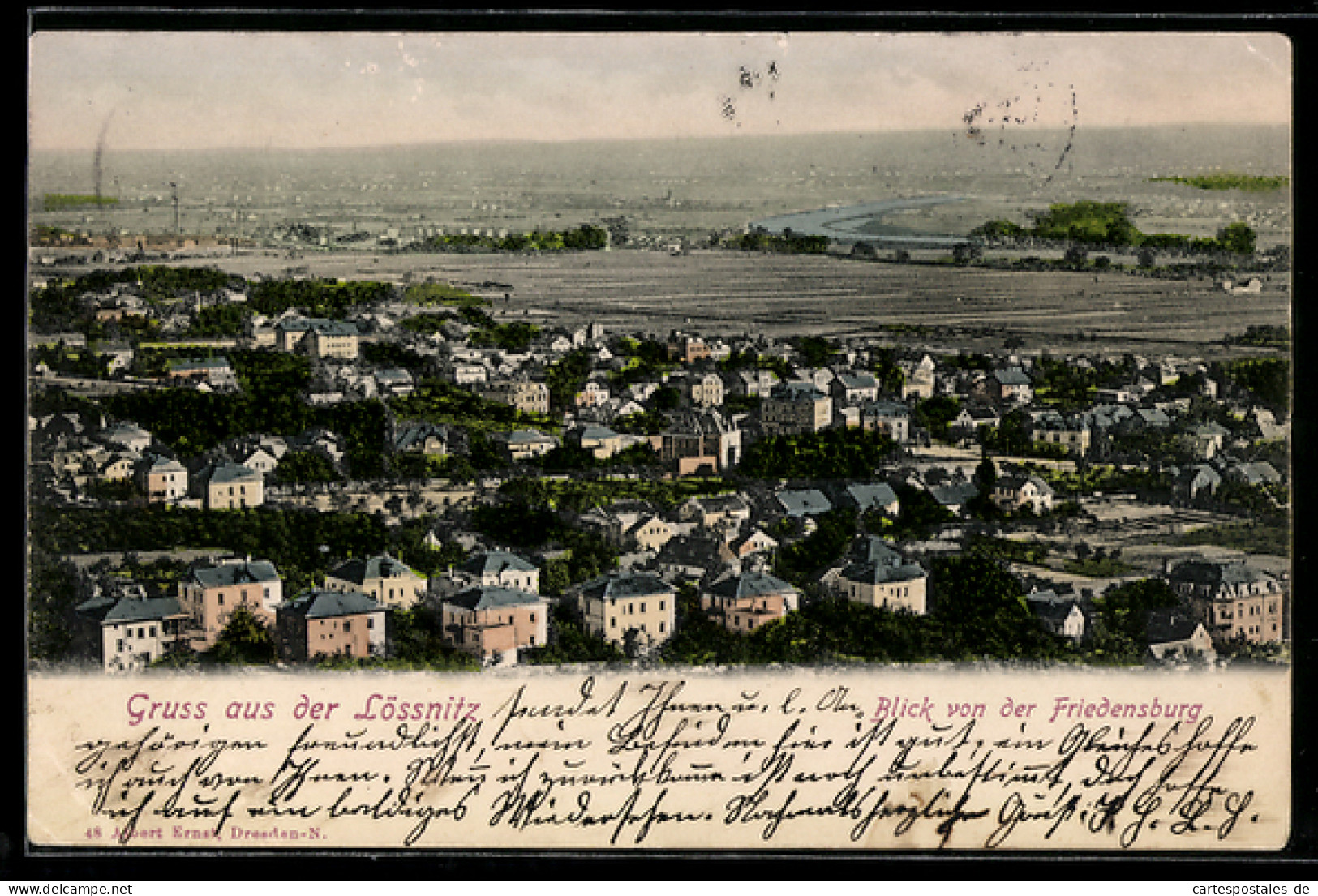 AK Lössnitz, Blick von der Friedensburg