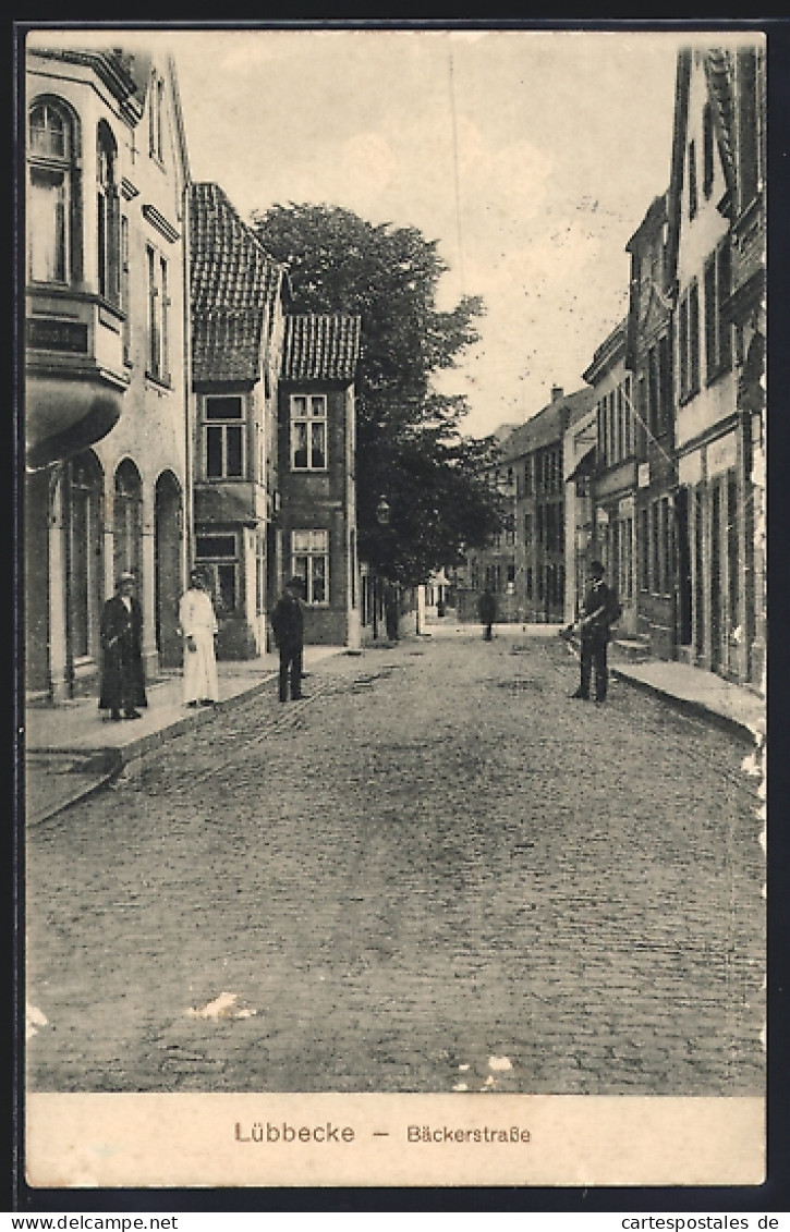 AK Lübbecke, Blick in die Bäckerstrasse