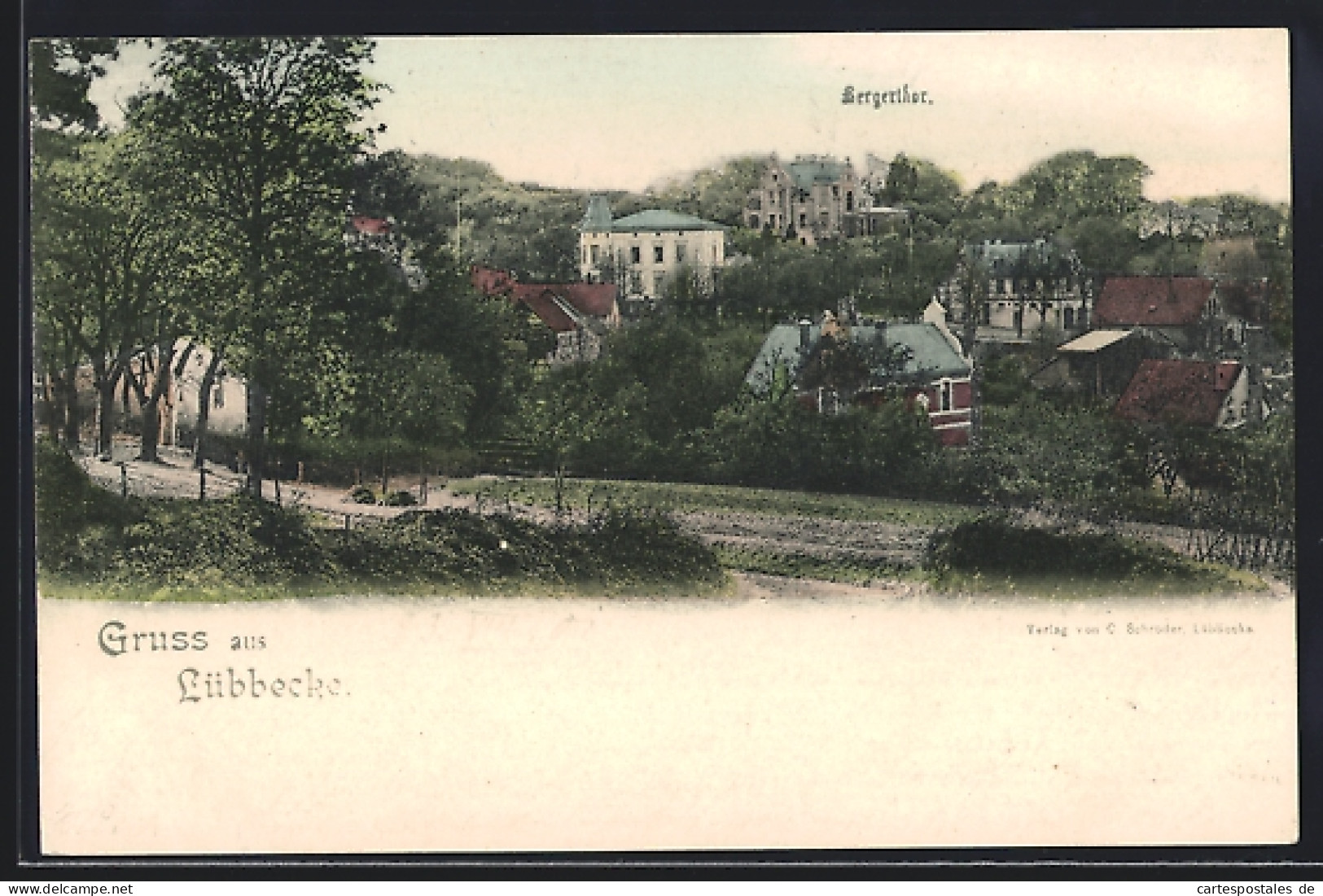 AK Lübbecke, Teilansicht mit Bergerthor