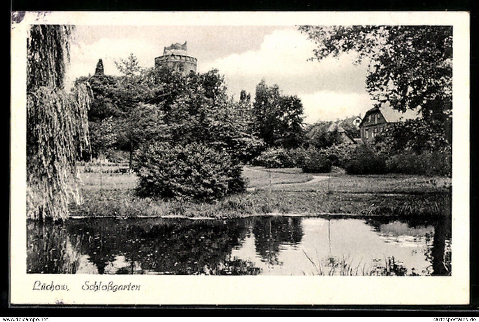 AK Lüchow, Schlossgarten, Turm