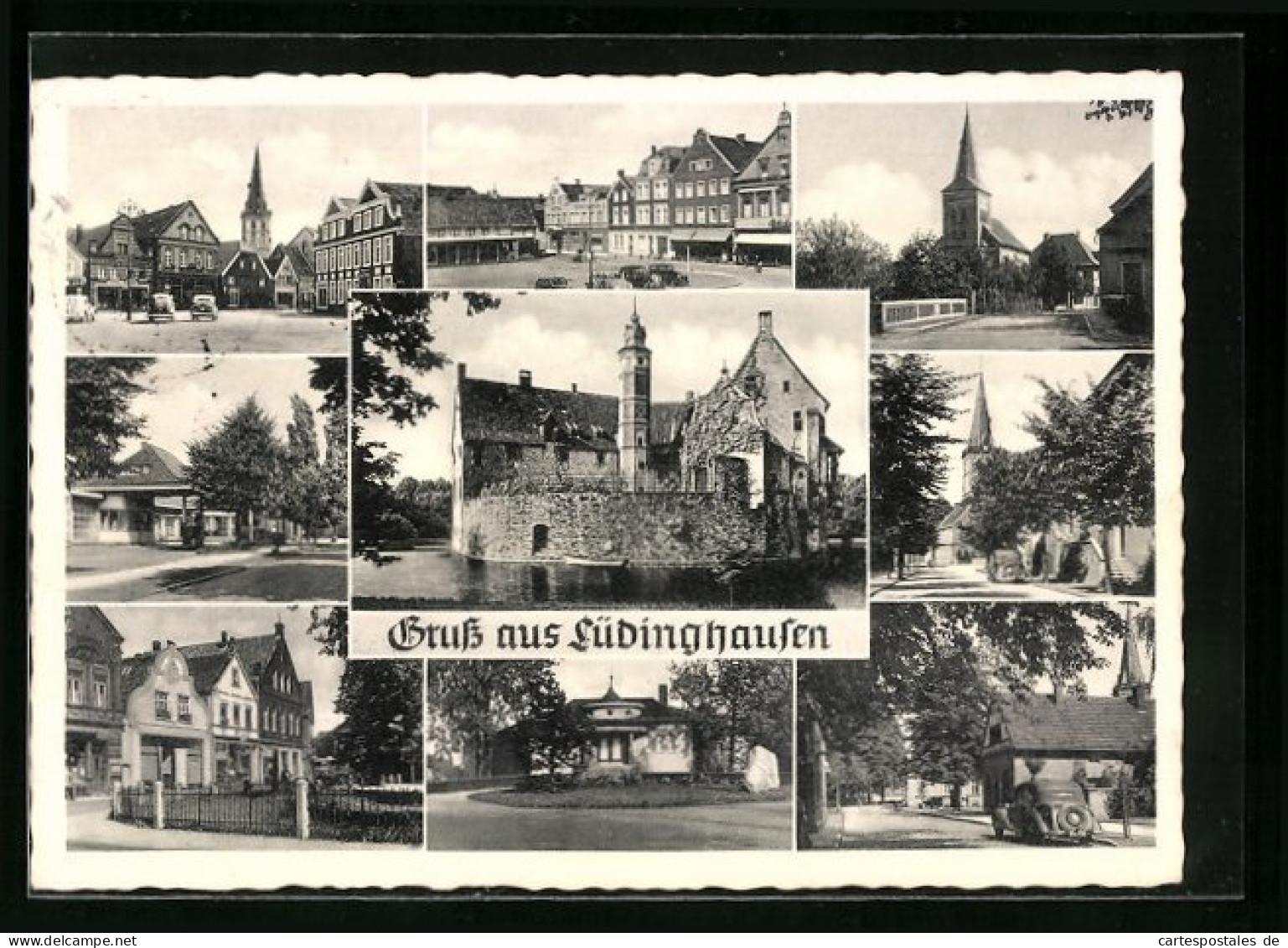 AK Lüdinghausen, Teilansichten der Stadt