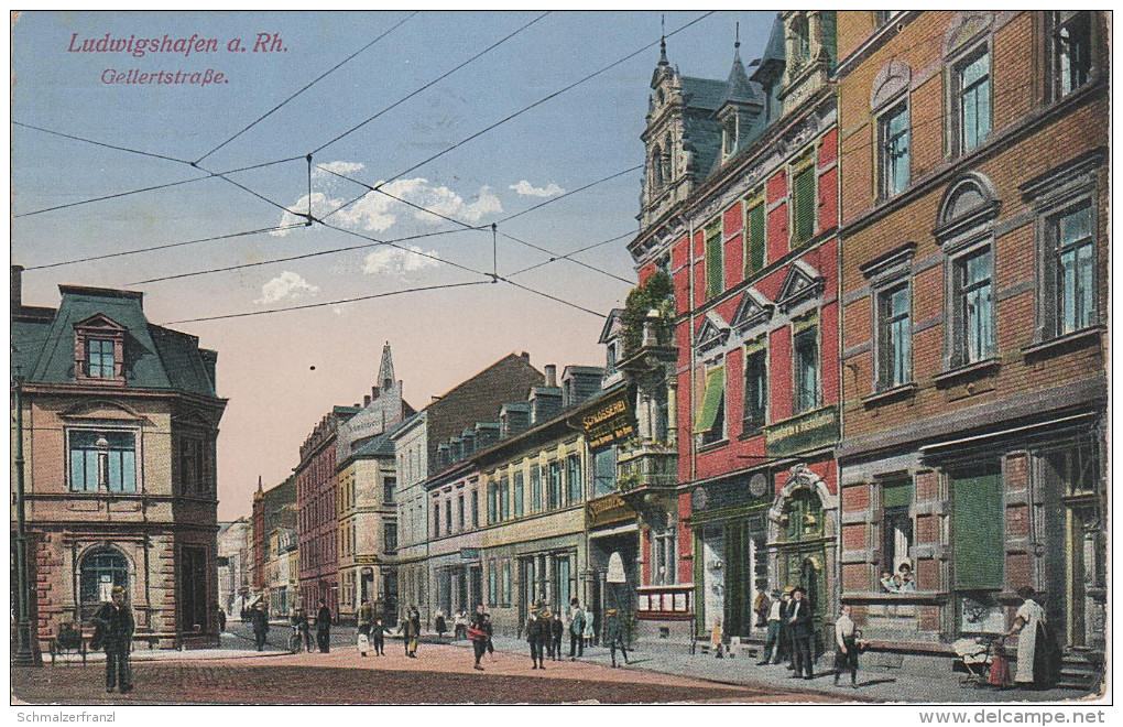 AK Ludwigshafen Rhein Gellertstrasse Gasthof Hotel ? bei Mannheim Oggersheim Frankenthal Mutterstadt Neustadt Grünstadt