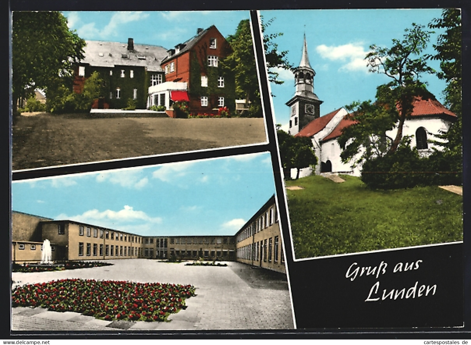 AK Lunden / Holst., Kirche & Gebäudeansichten