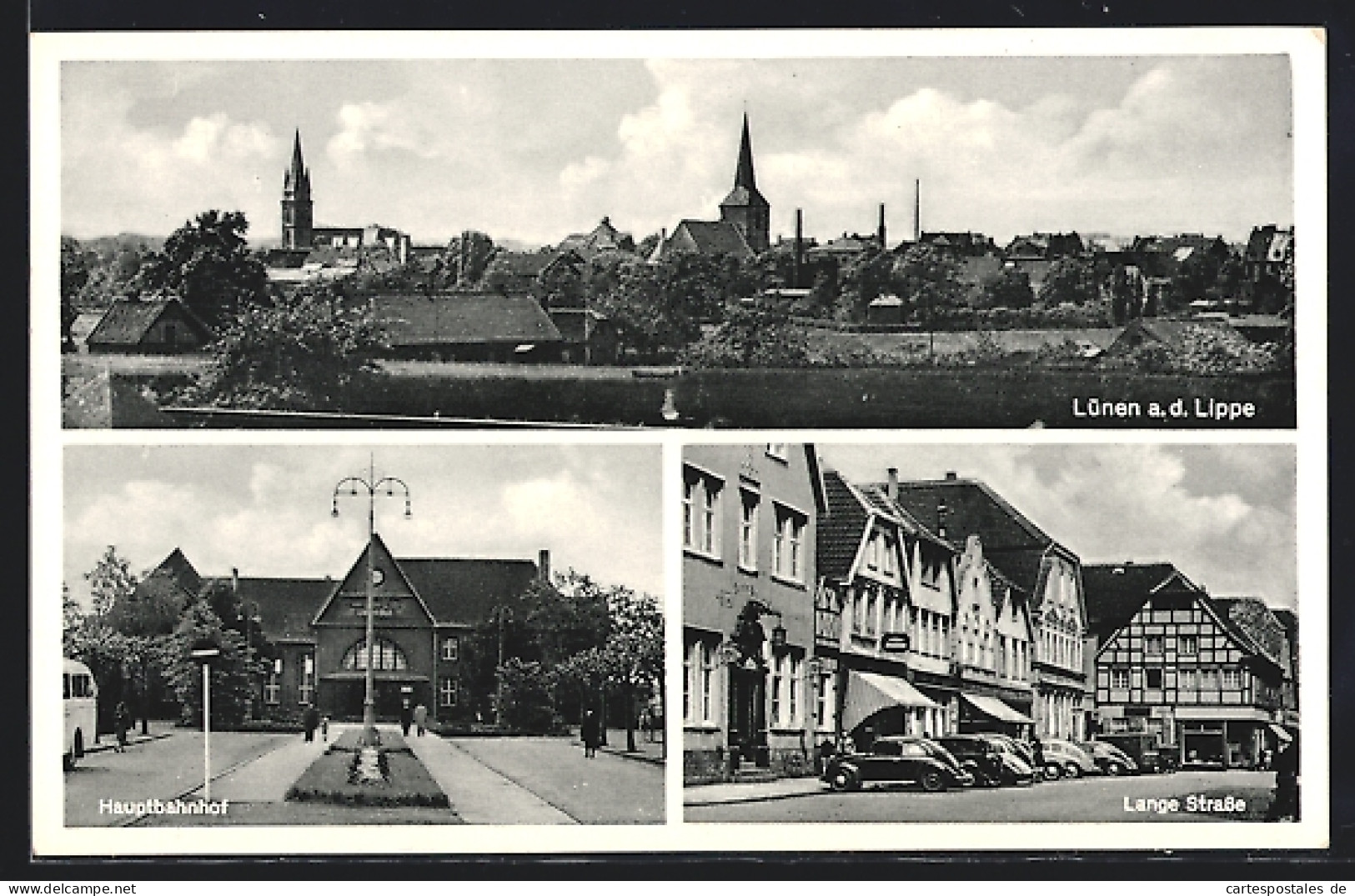 AK Lünen a. d. Lippe, Lange Strasse, Hauptbahnhof