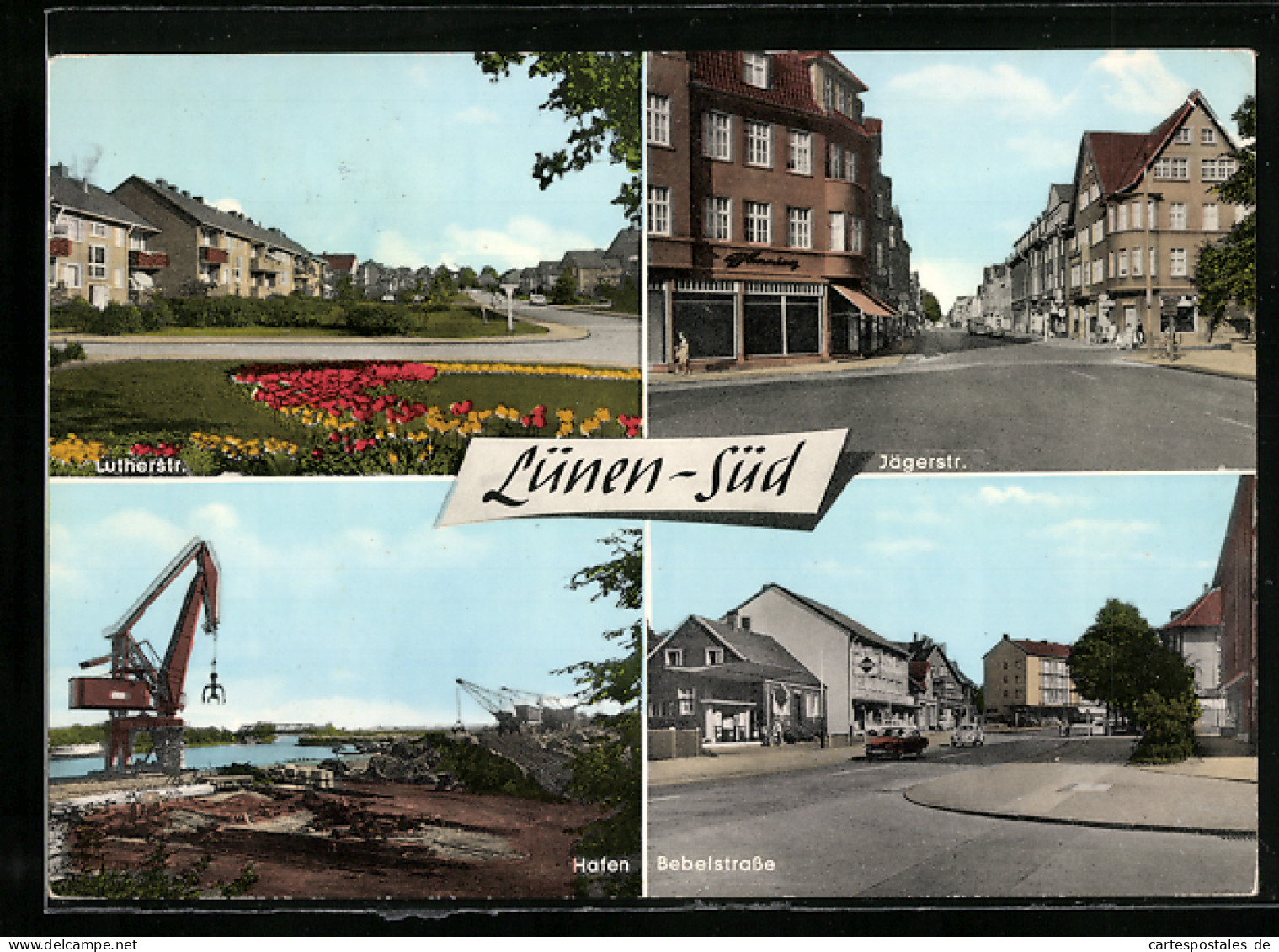 AK Lünen-Süd, Lutherstrasse, Jägerstrasse, Bebelstrasse, Hafen