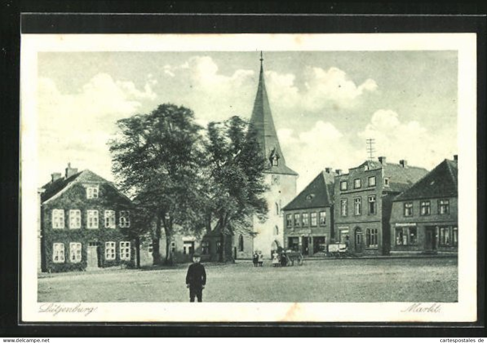 AK Lütjenburg, Markt mit jungem Burschen