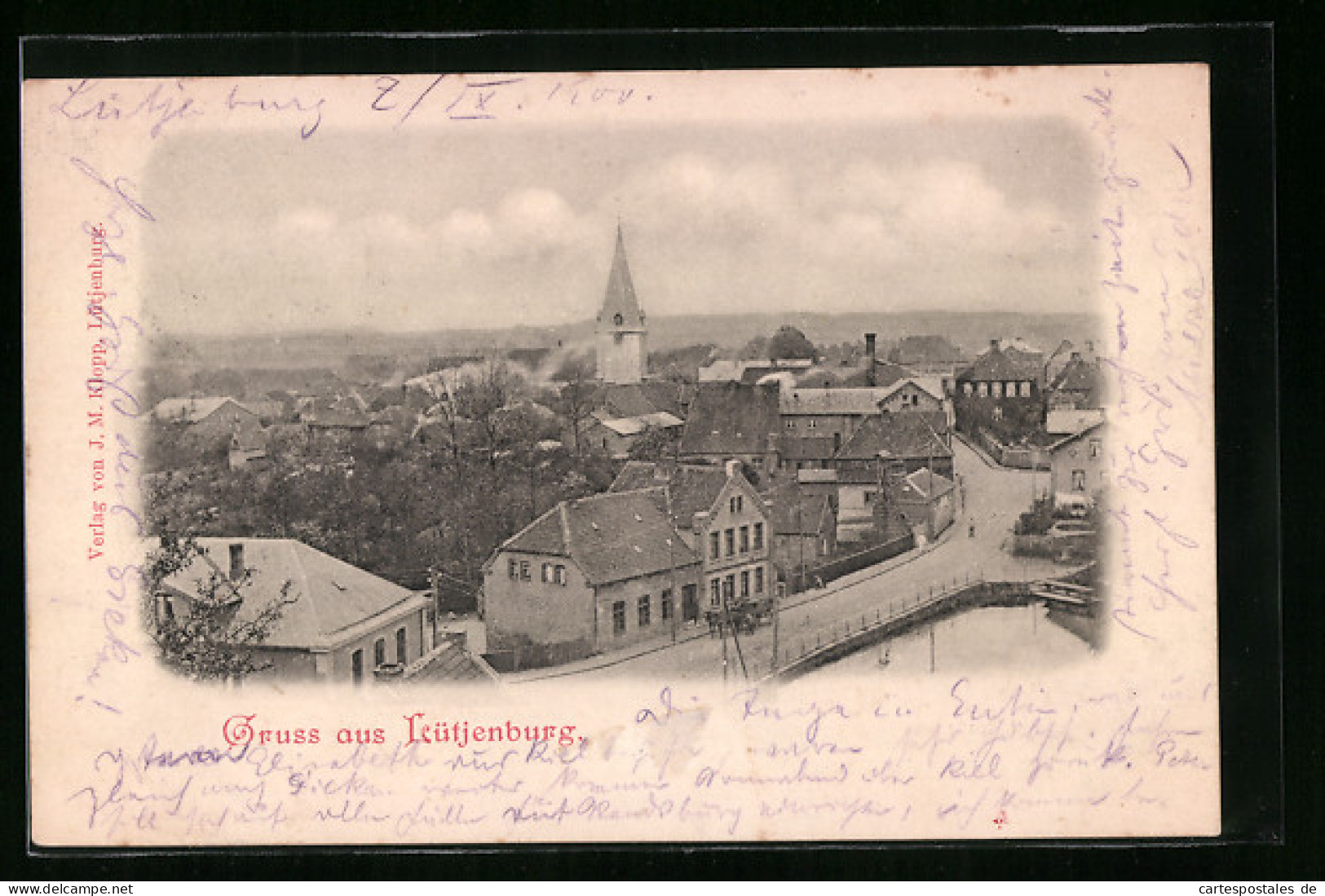 AK Lütjenburg, Ortsansicht aus der Vogelschau
