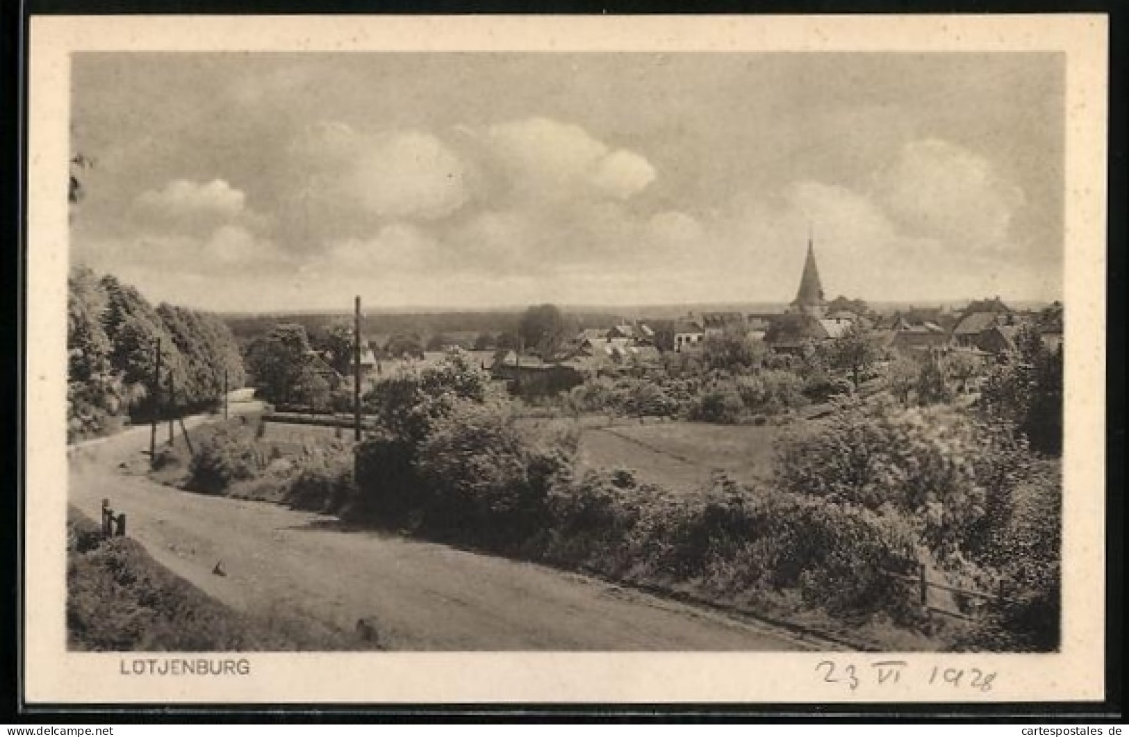 AK Lütjenburg, Ortsansicht mit Kirche und Umgebung