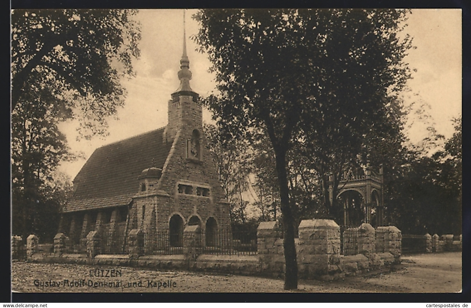 AK Lützen, Gustav Adolf-Denkmal und Kapelle