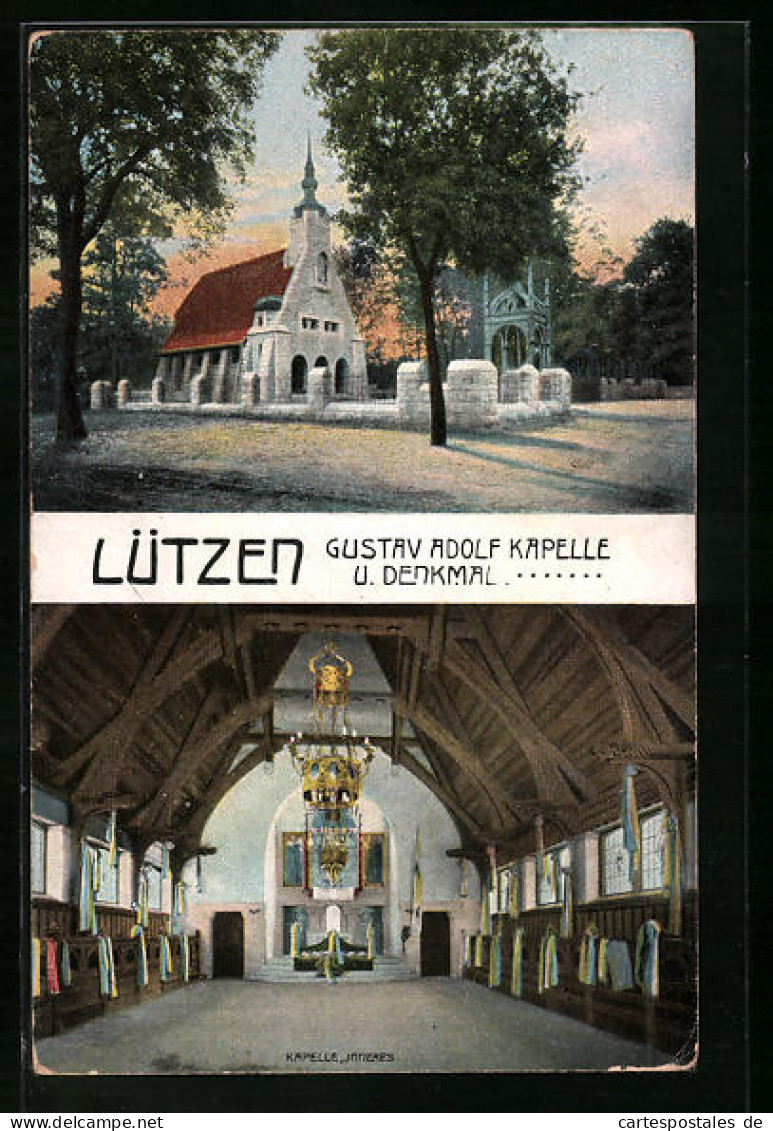 AK Lützen, Gustav Adolf Kapelle und Denkmal, Innenansicht