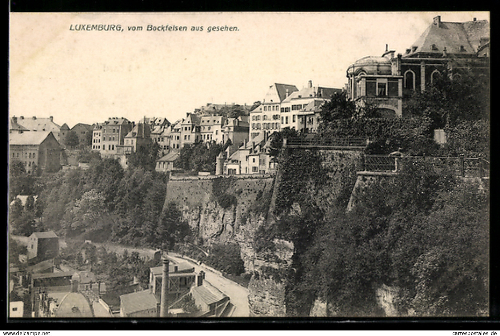 AK Luxemburg, Blick vom Bockfelsen über die Stadt