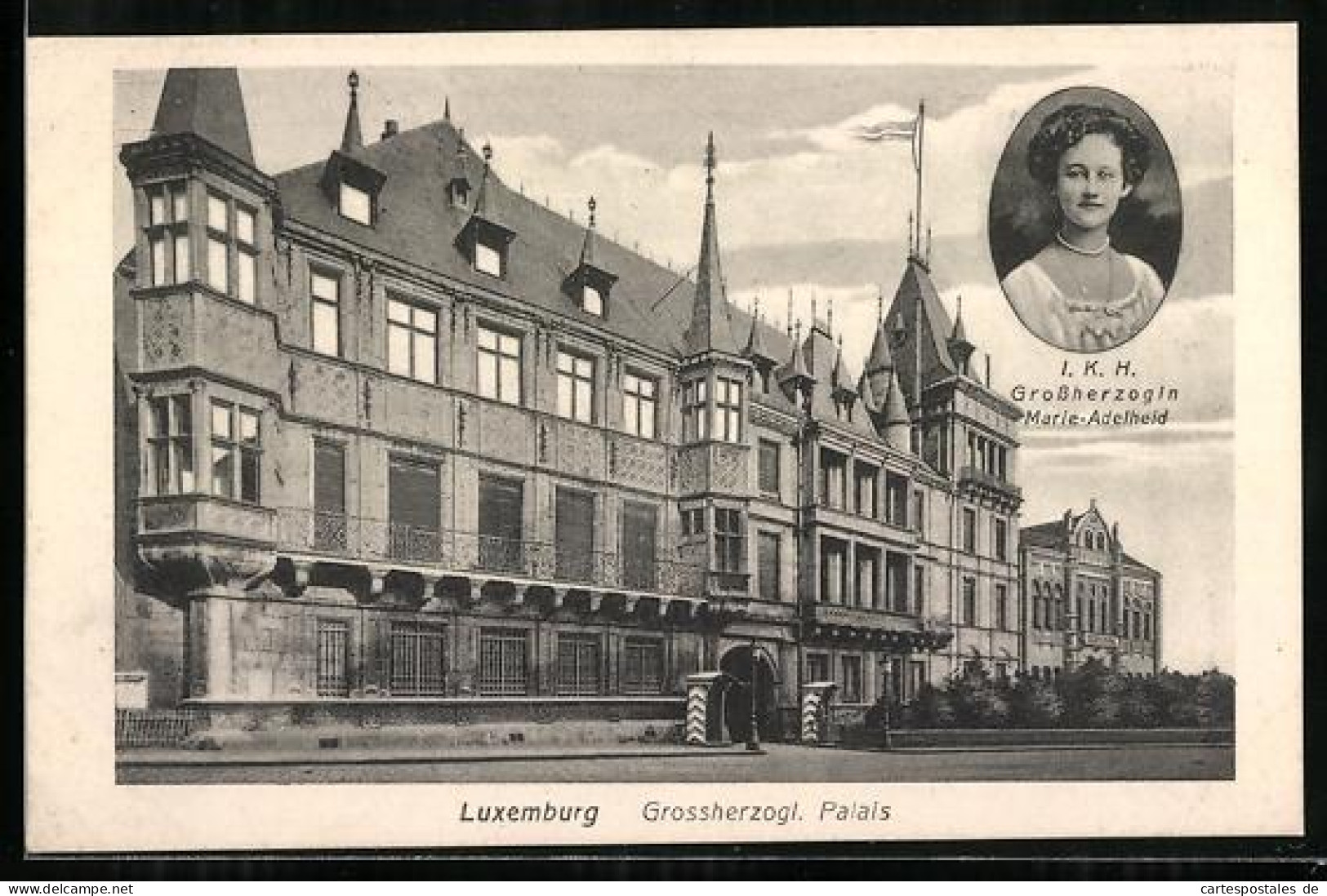 AK Luxemburg, Grossherzogl. Palais, Grossherzogin Marie-Adelheid