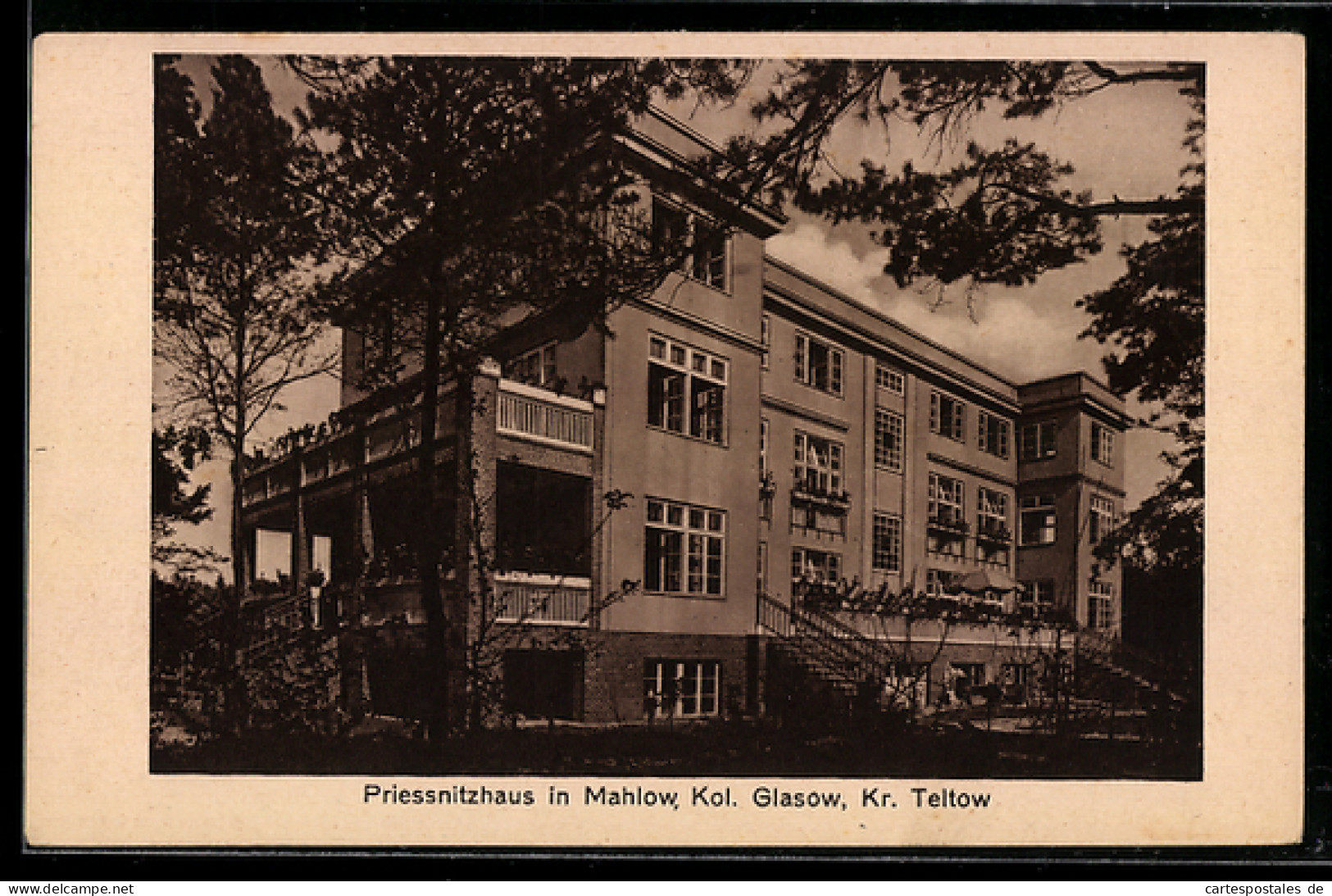 AK Mahlow /Teltow, Kolonie Glasow, Krankenhaus Priessnitzhaus