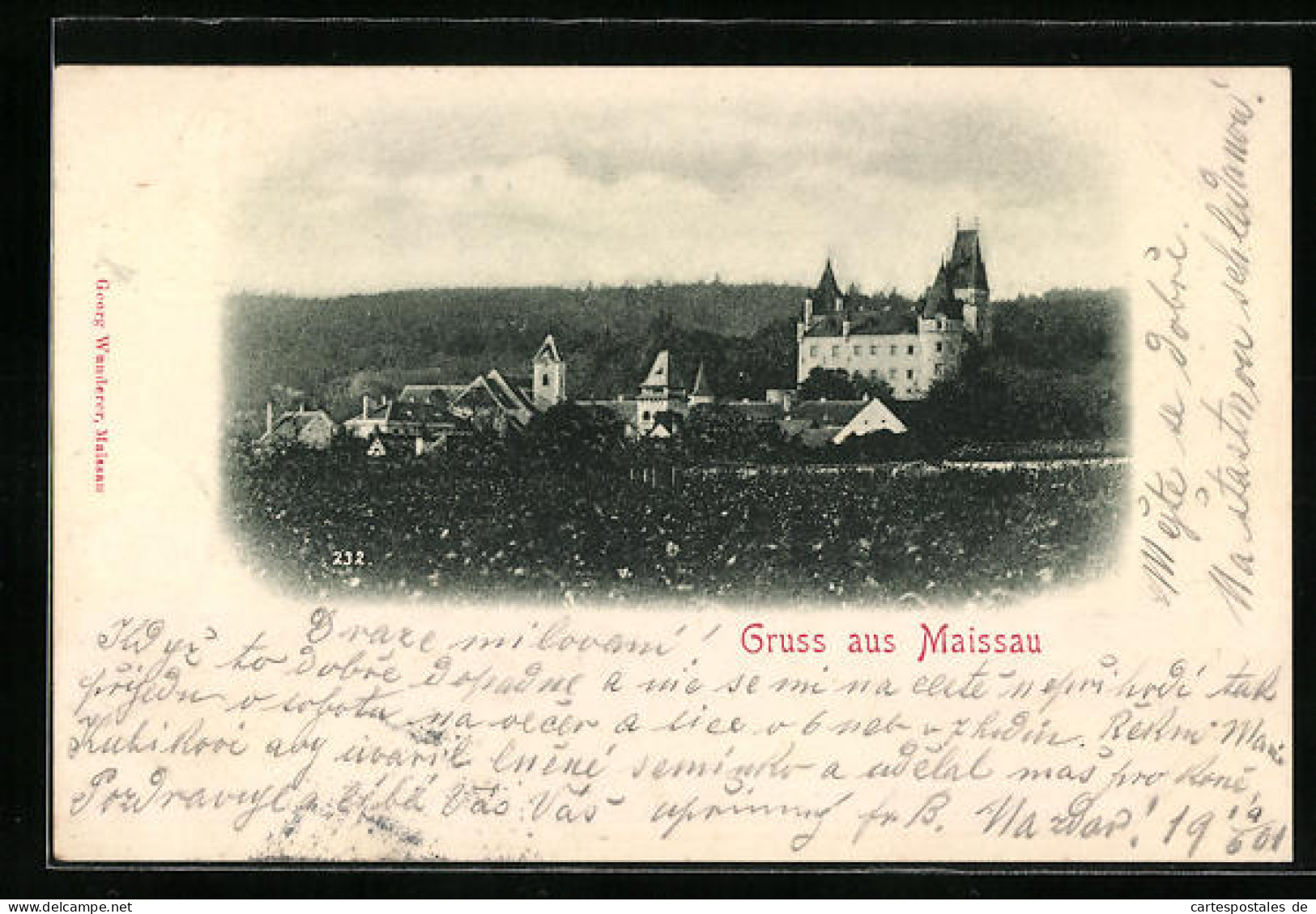 AK Maissau, Ortsansicht von einem Feld aus