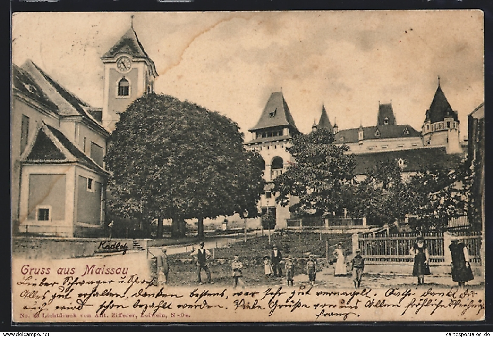 AK Maissau, Ortspartie mit Schloss