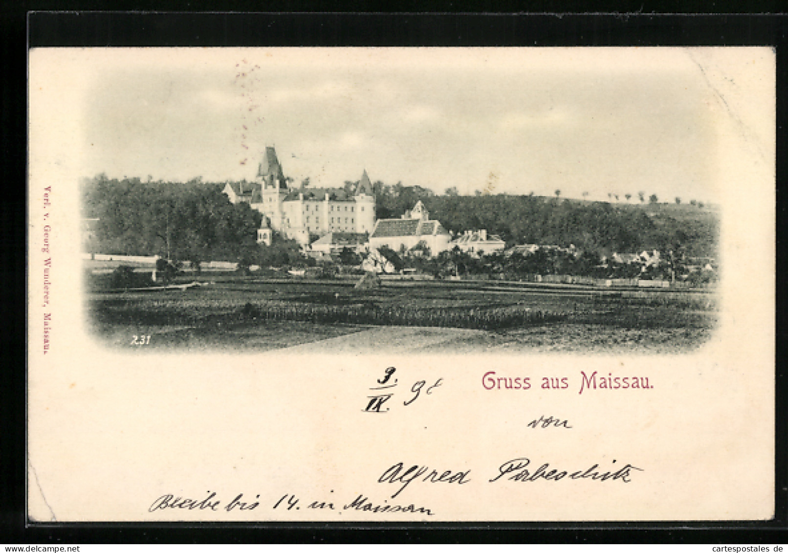 AK Maissau, Ortspartie mit Schloss