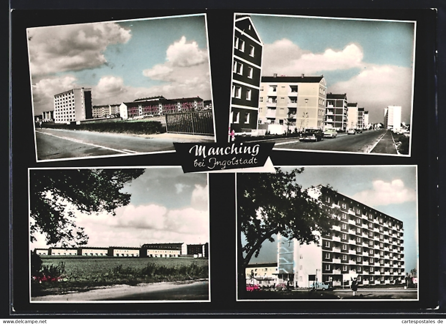 AK Manching bei Ingolstadt, Wohnhaus, Strassenpartie, Ortspartie