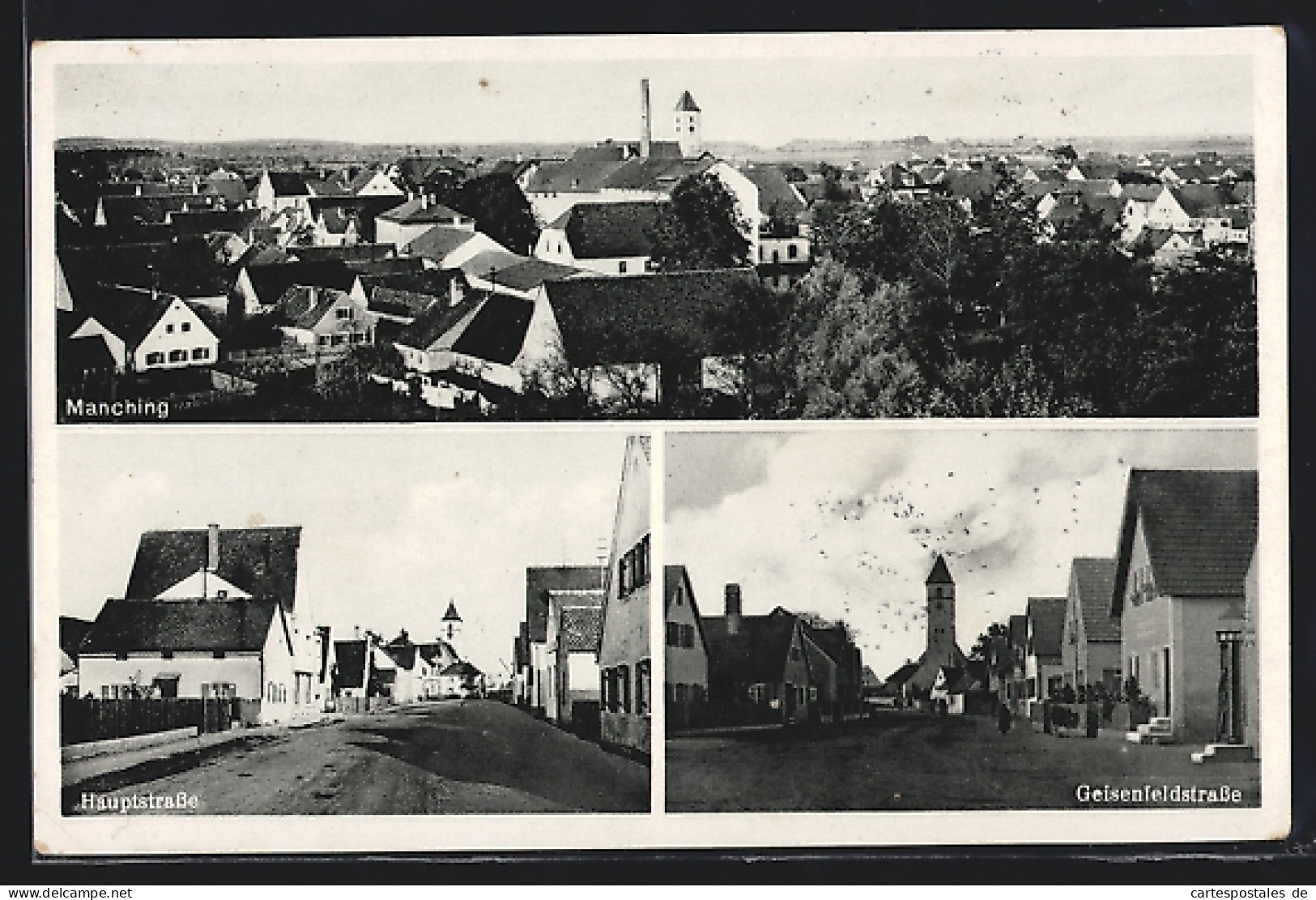 AK Manching, Gesamtansicht, Hauptstrasse, Geisenfeldstrasse