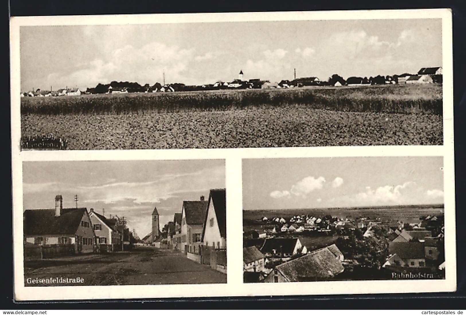 AK Manching, Teilansicht, Geisenfeldstrasse, Bahnhofstrasse