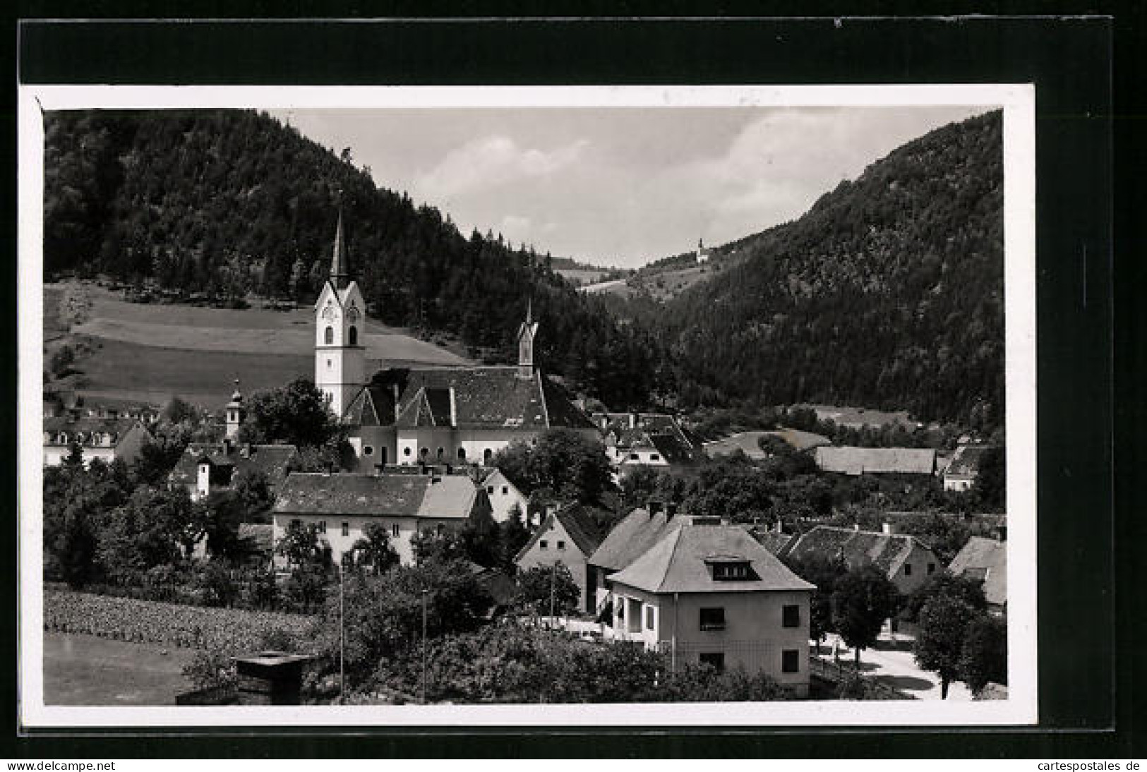 AK Maria Lankowitz bei Köflach, Ortspartie mit Kirche