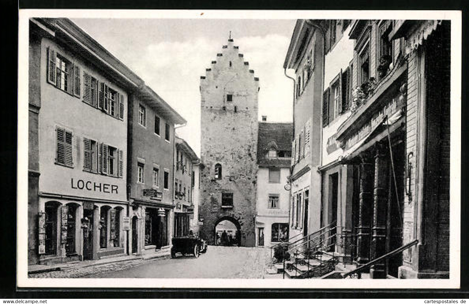 AK Markdorf, Kirchstrasse mit Kirche