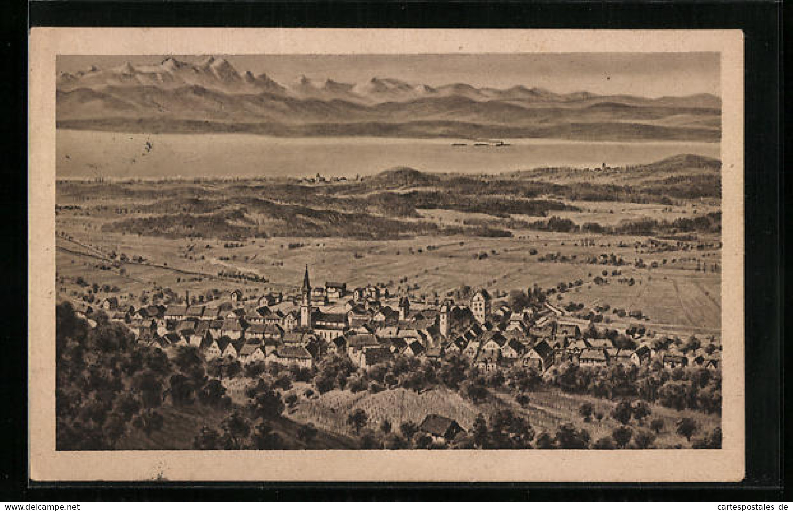 AK Markdorf, Ortsansicht mit Umland