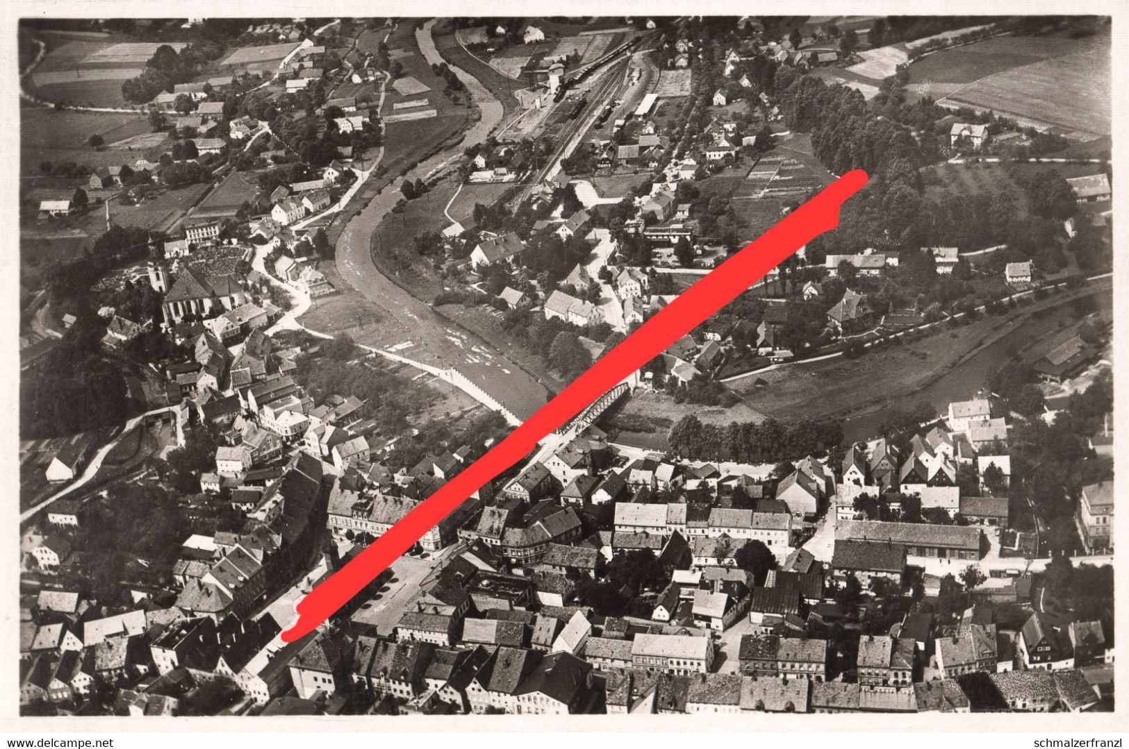 AK Marklissa Lesna Fliegeraufnahme Luftbild a Hagendorf Beerberg Schadewalde Zwölfhuben Örtmannsdorf Tzschocha Schwerta