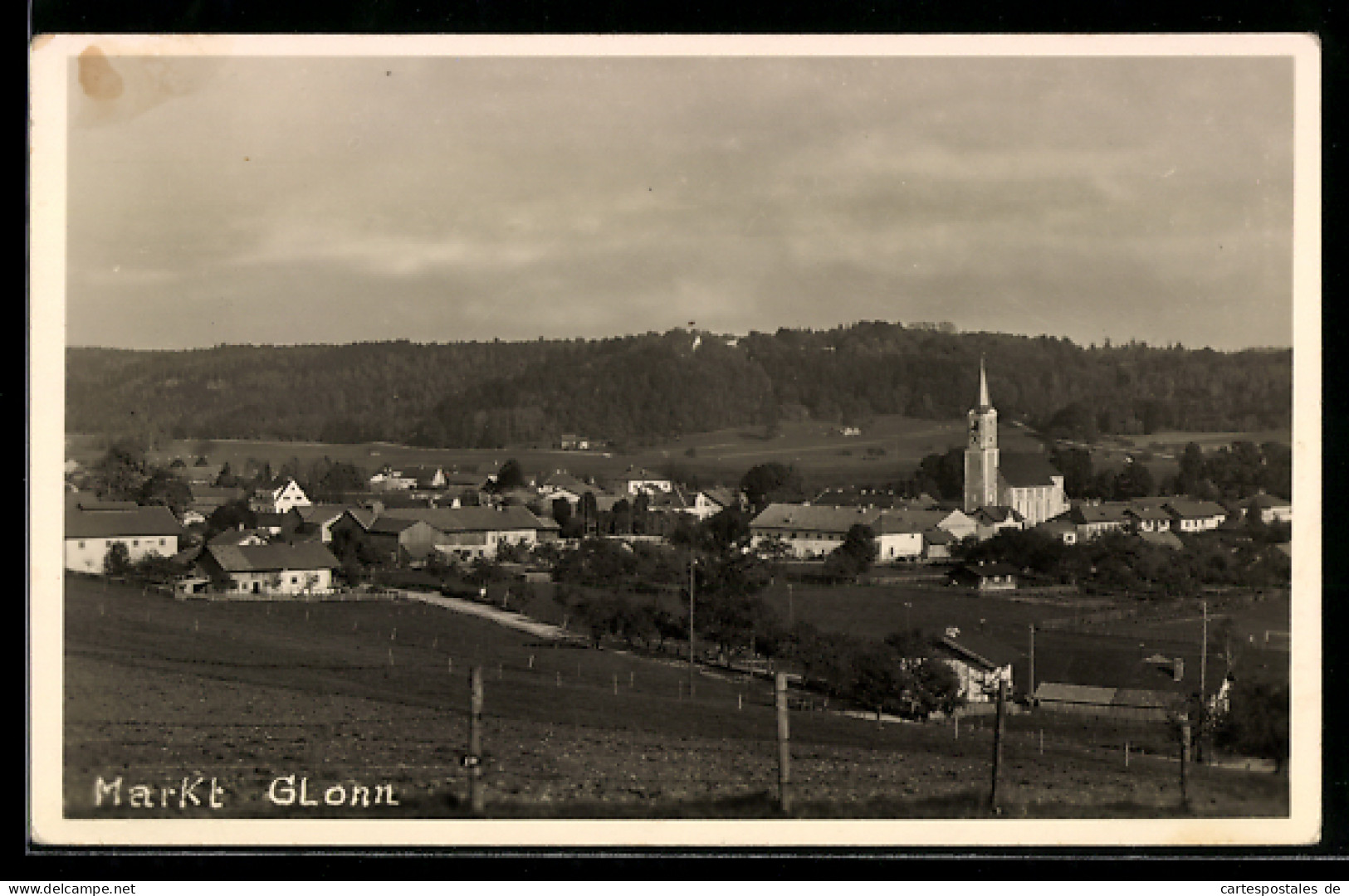 AK Markt Glonn, Teilansicht mit Kirche