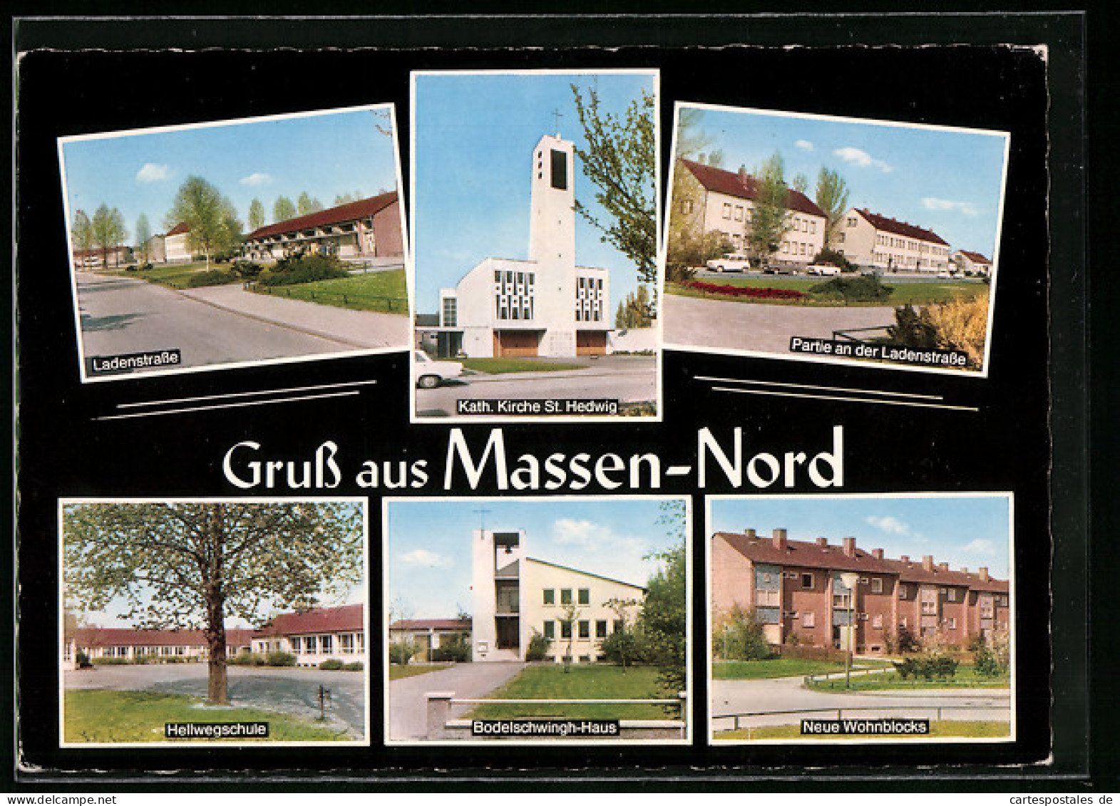 AK Massen-Nord, Ladenstrasse, St. Hedwig Kiche