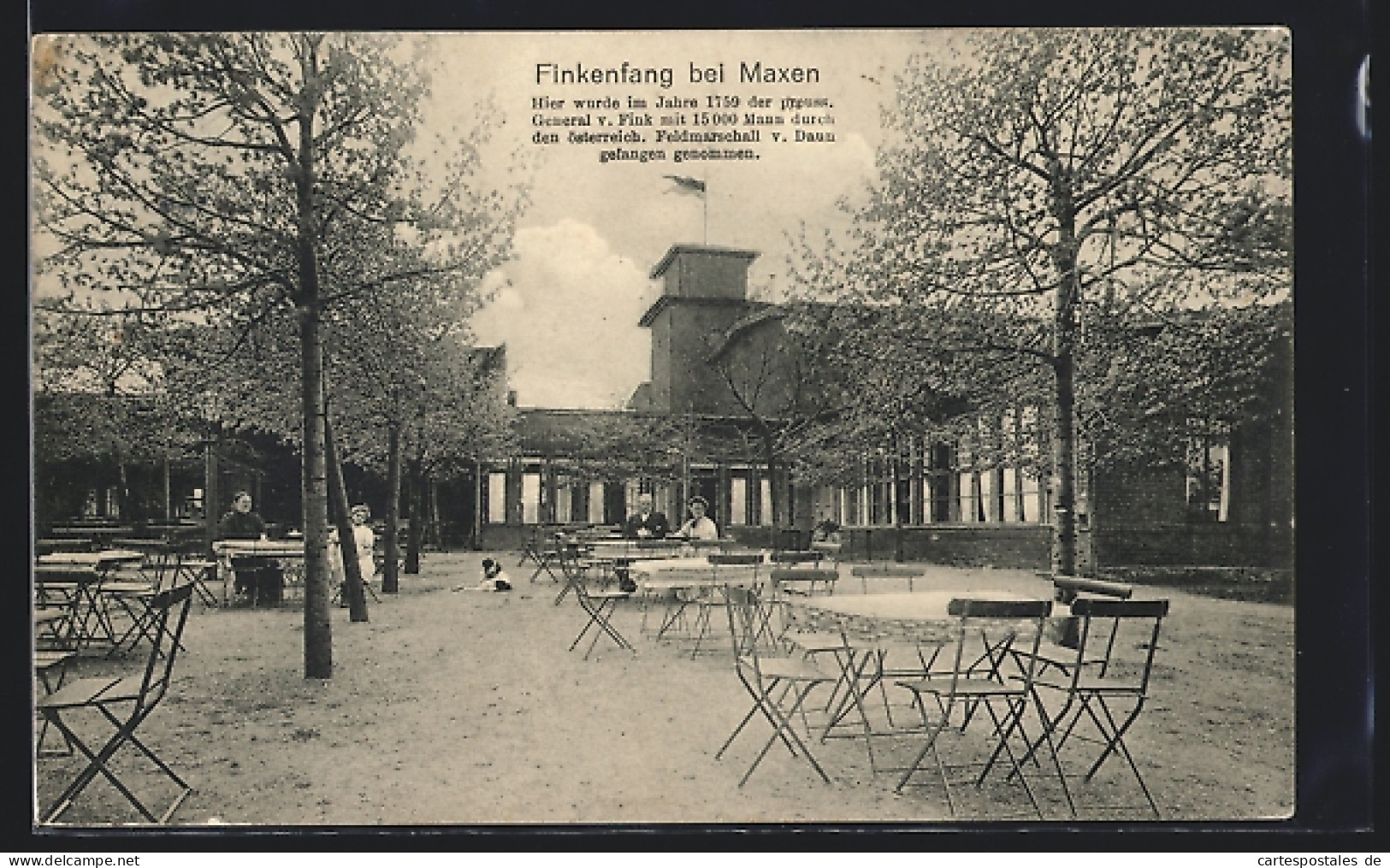 AK Maxen, Gasthaus Finkenfang, Garten