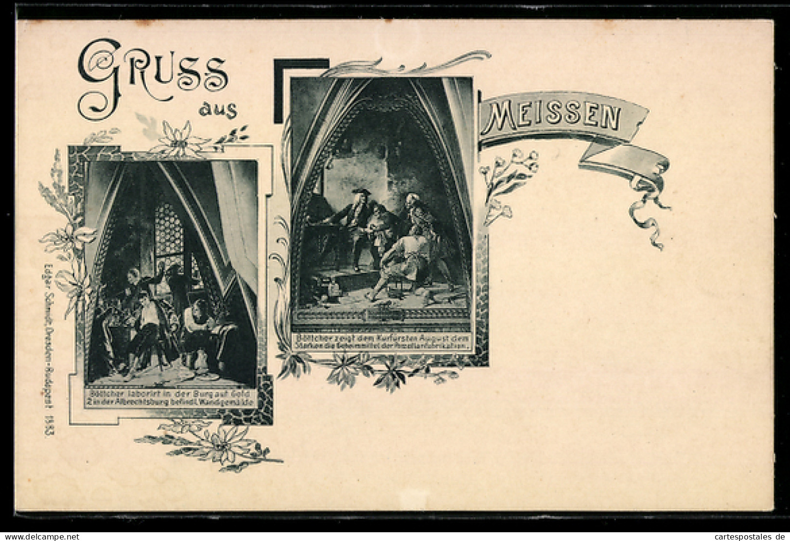 AK Meissen, Historische Szenen in der Albrechtsburg