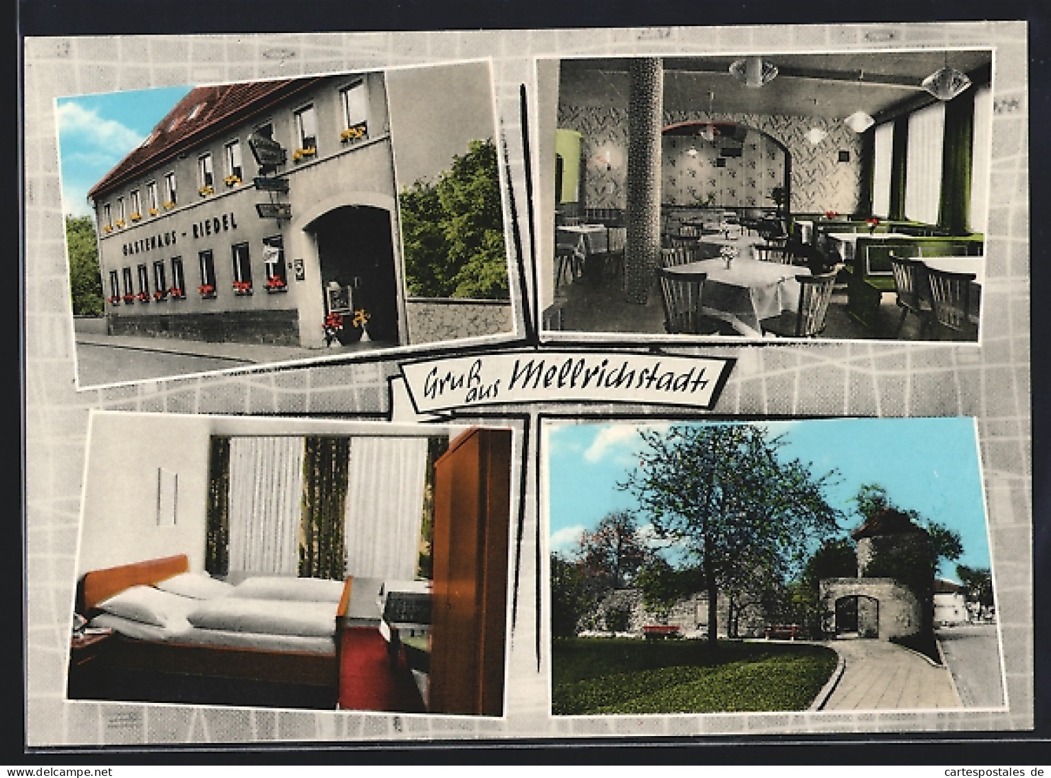 AK Mellrichstadt, Gästehaus Riedel, Aussen- u. Innenansichten