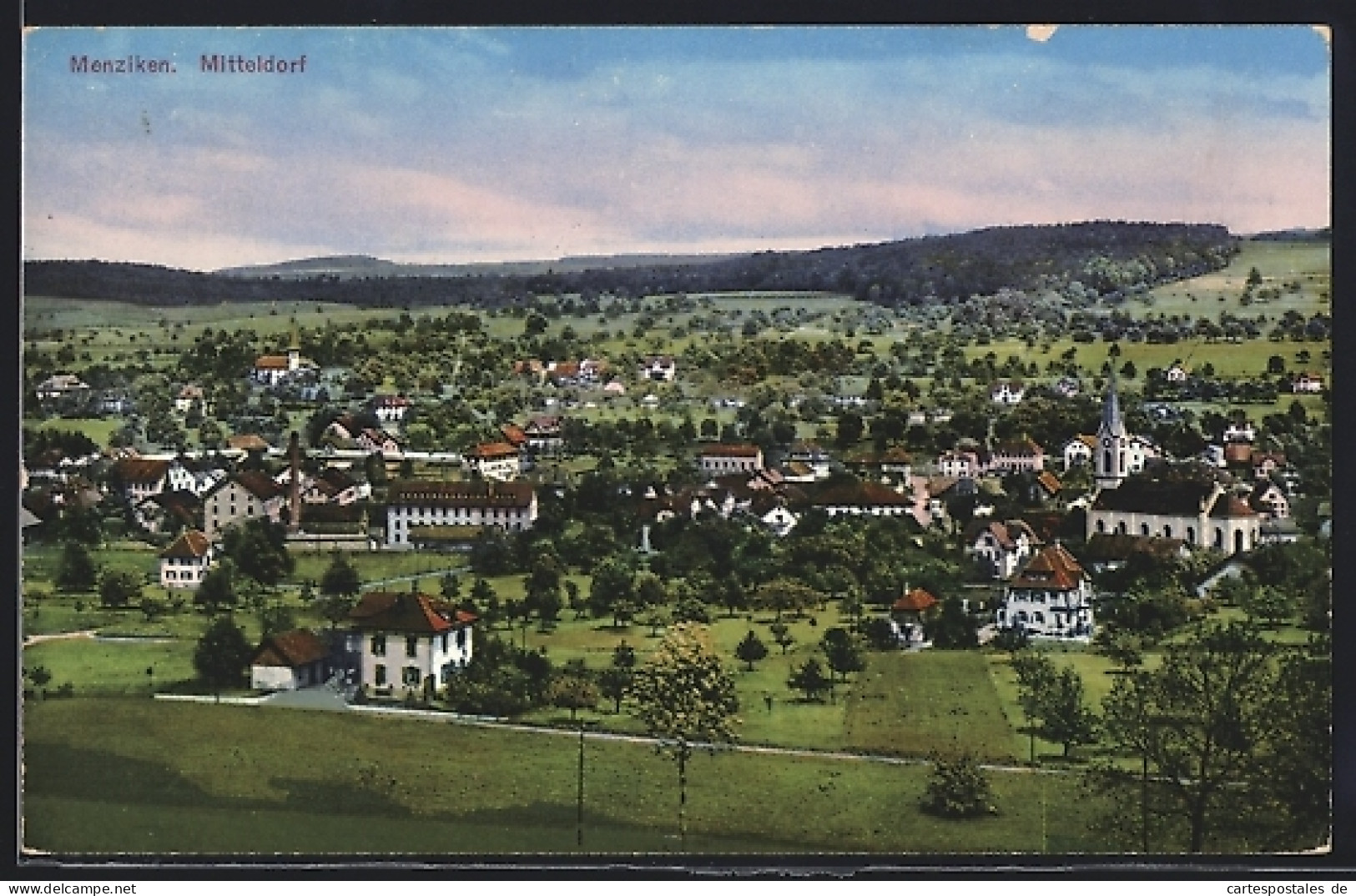 AK Menziken, Mitteldorf mit Kirche