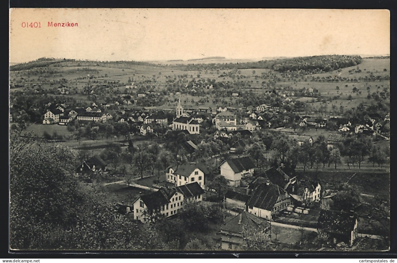 AK Menziken, Teilansicht mit Kirche