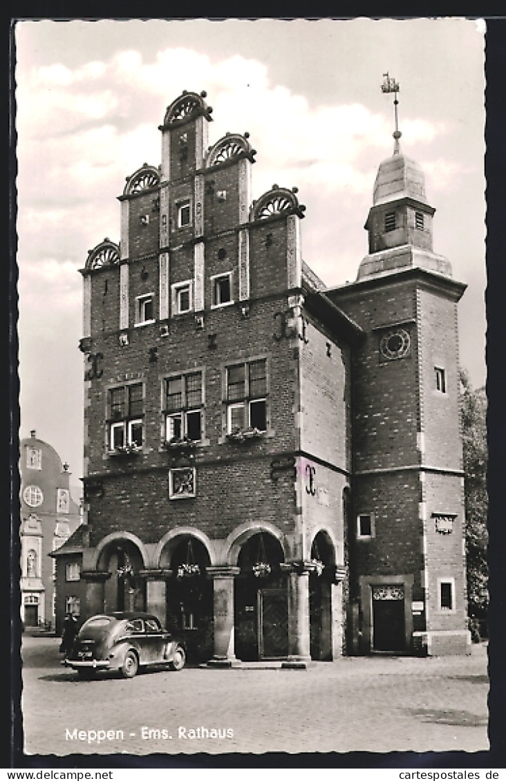 AK Meppen, Blick auf das historische Rathaus