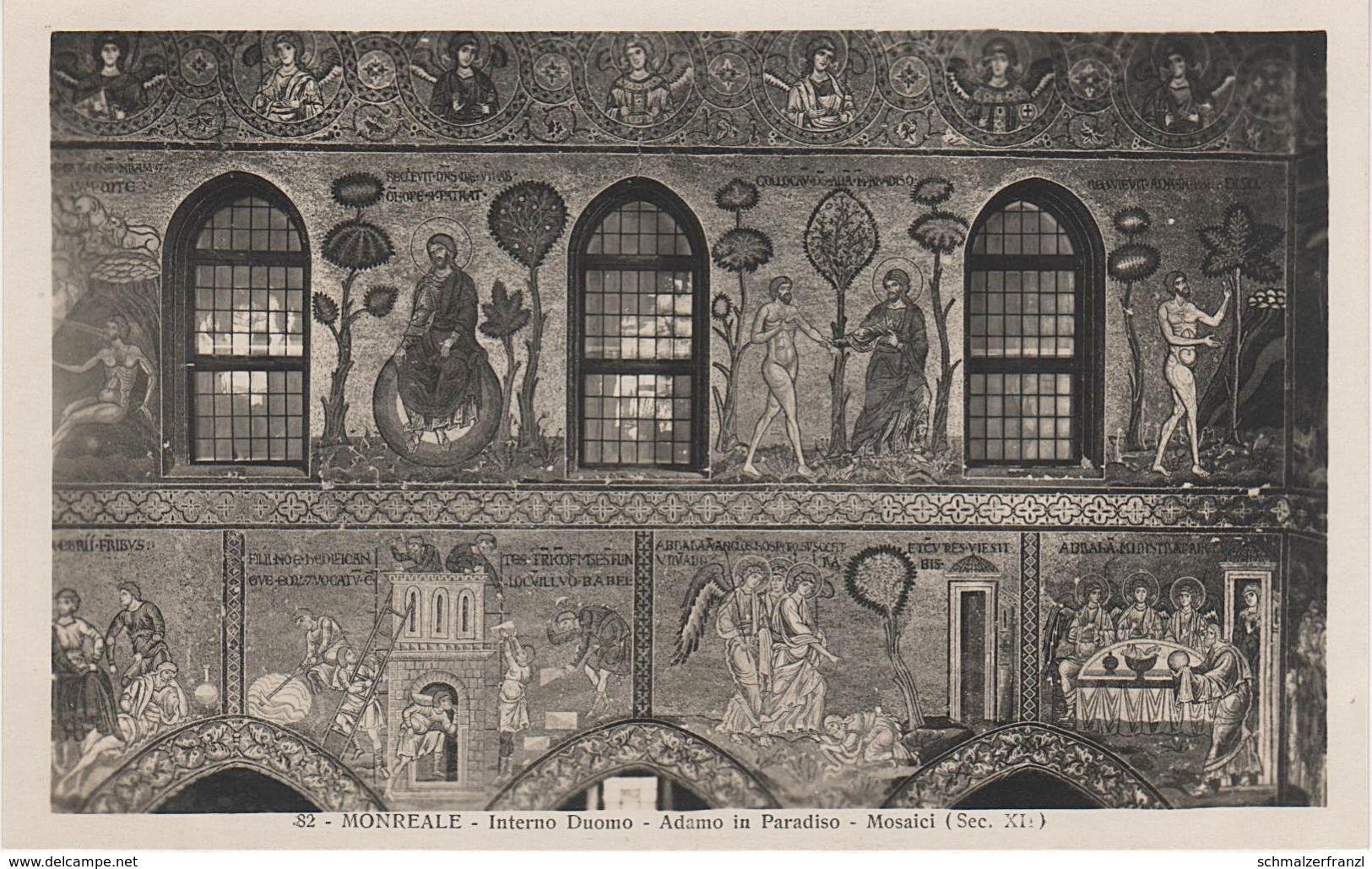 AK Monreale Interno Duomo Adamo in Paradiso Mosaici XII Sicilia Sizilien Italia a Palermo Mondello Bagheria Torretta