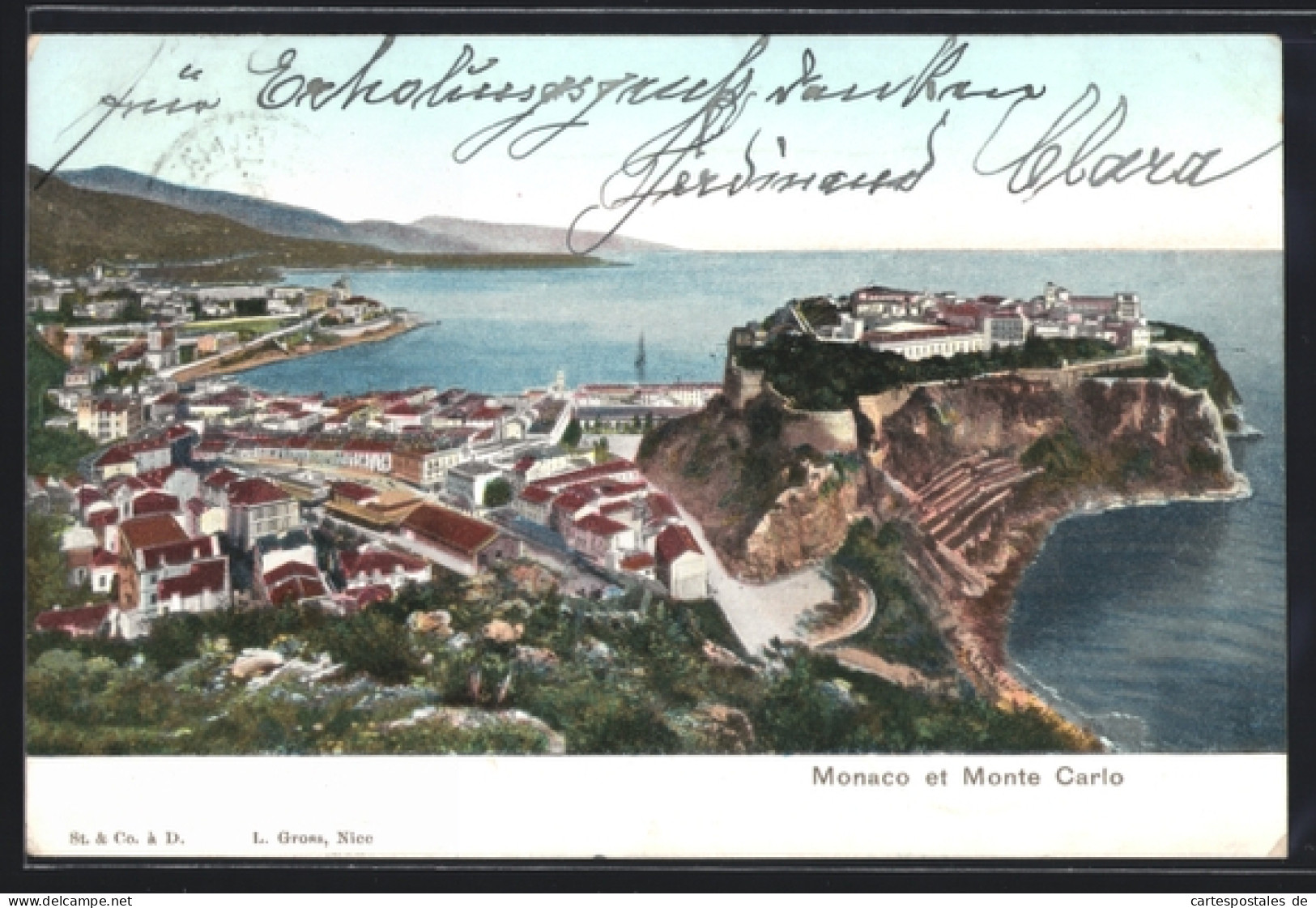 AK Monte Carlo, Panorama mit Fürstenpalast und Hafen