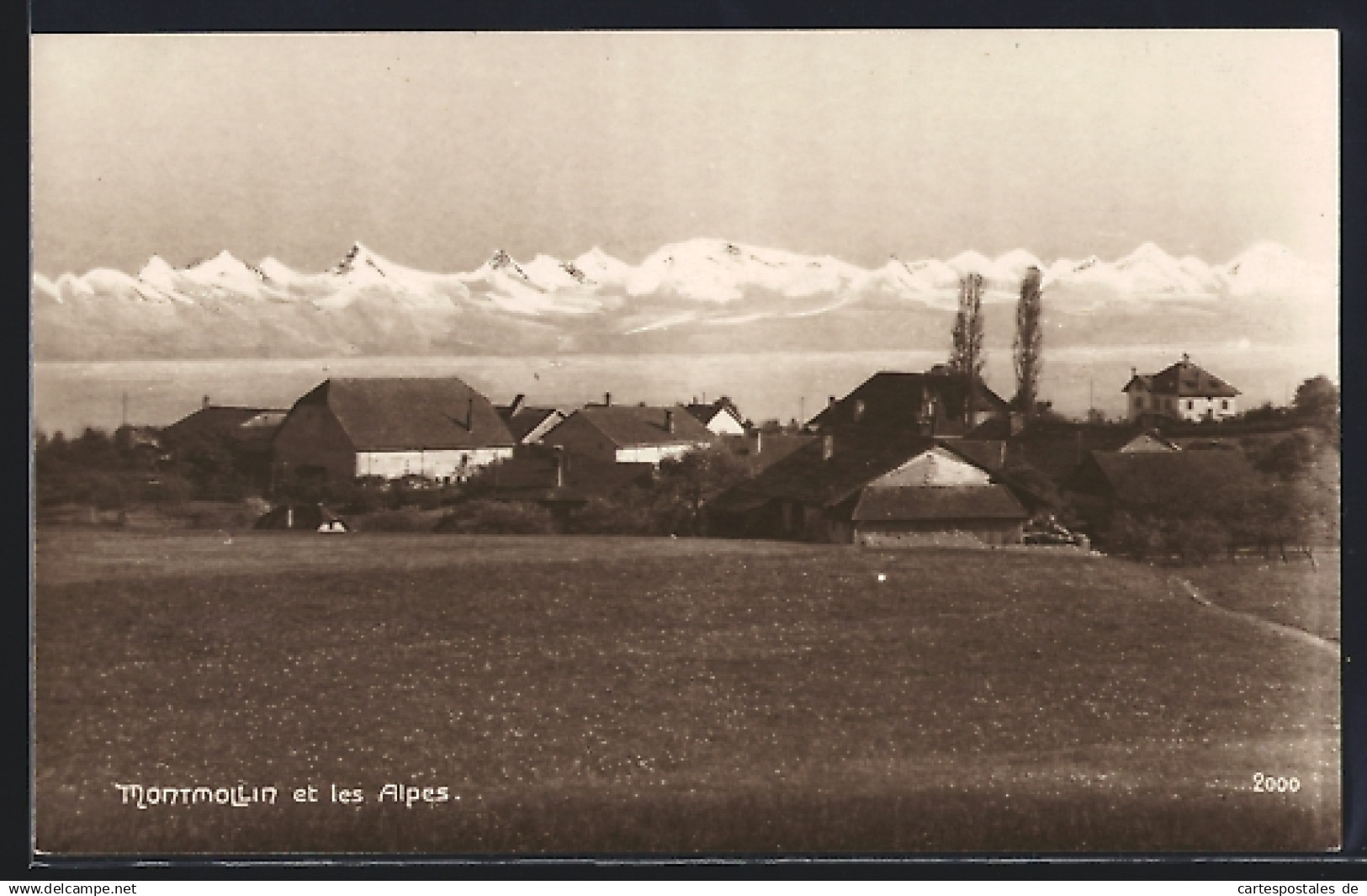 AK Montmollin, Panorama et les Alpes