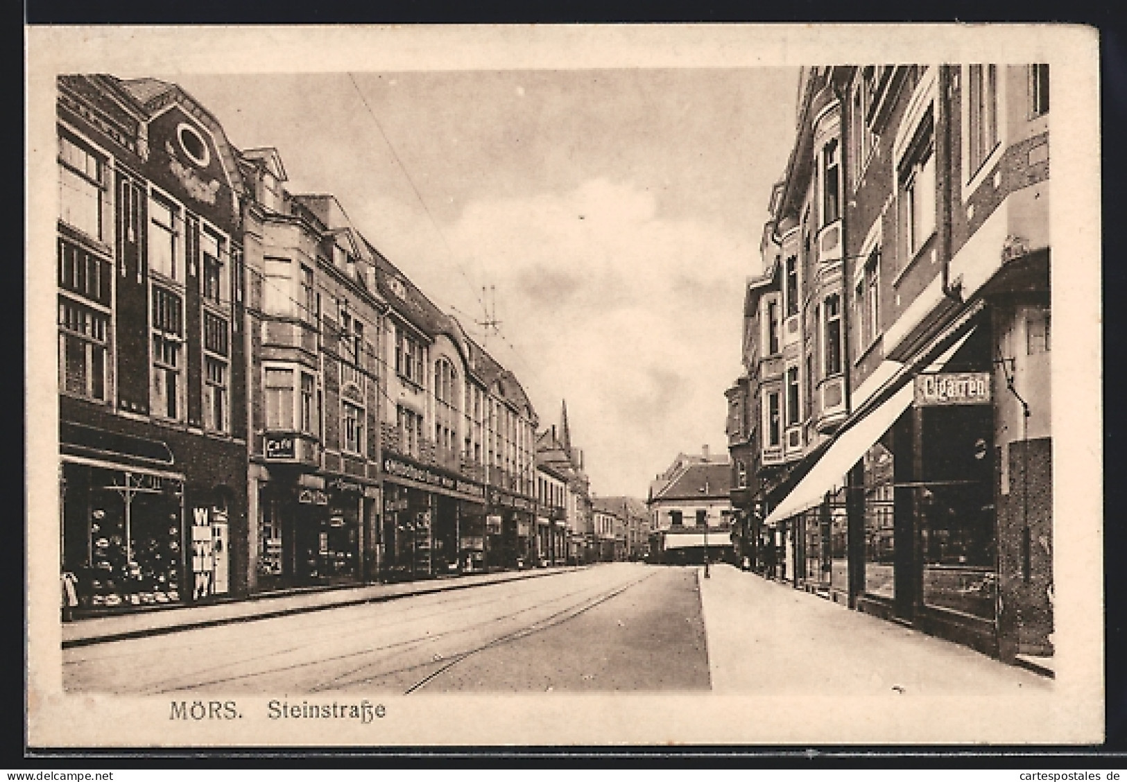 AK Mörs, Steinstrasse mit Geschäften