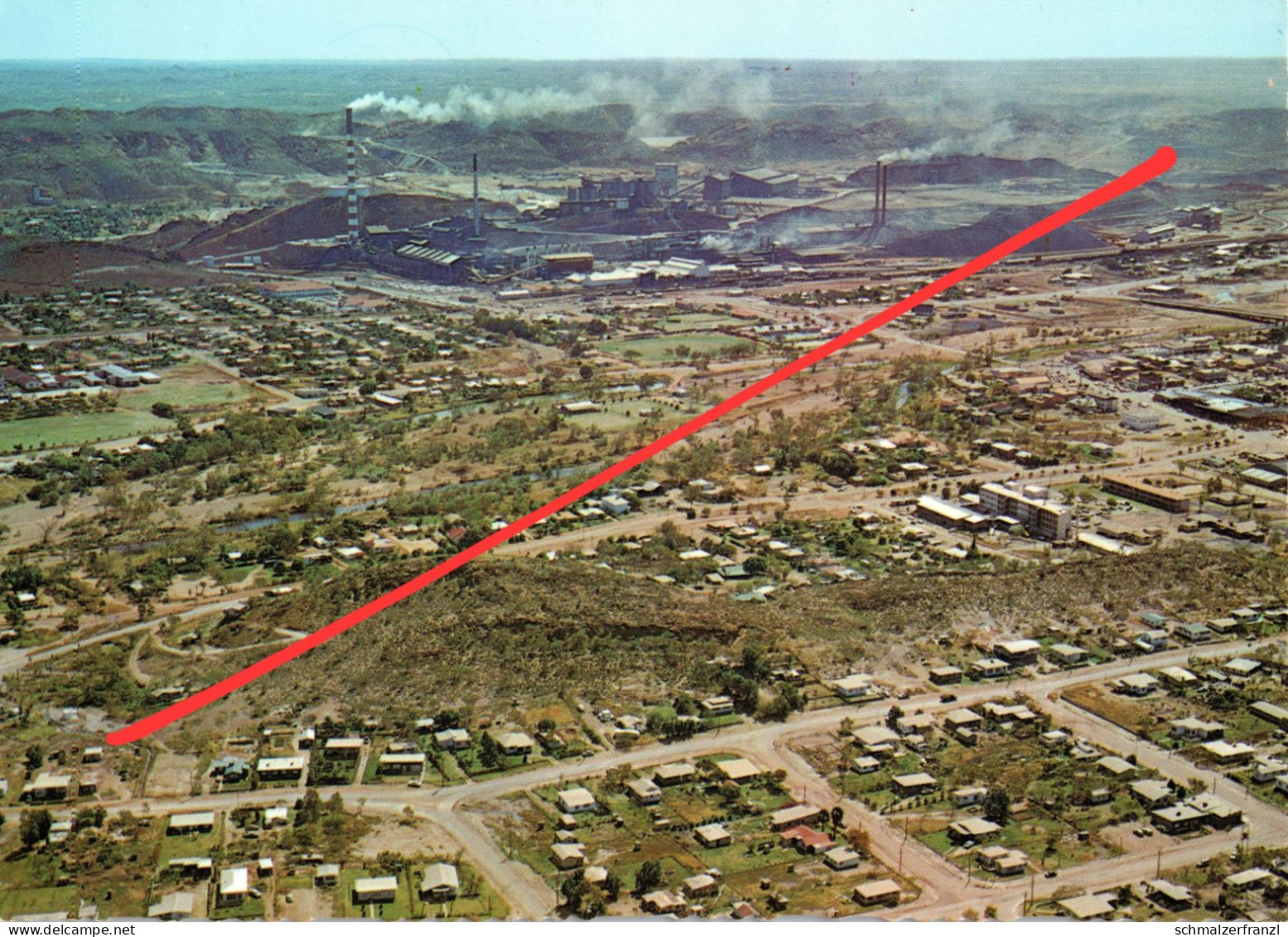 AK Mount Mt Isa 1976 Aerial View Mine Mines Queensland QLD Australia Australien Australie Briefmarke Stamp Timbre