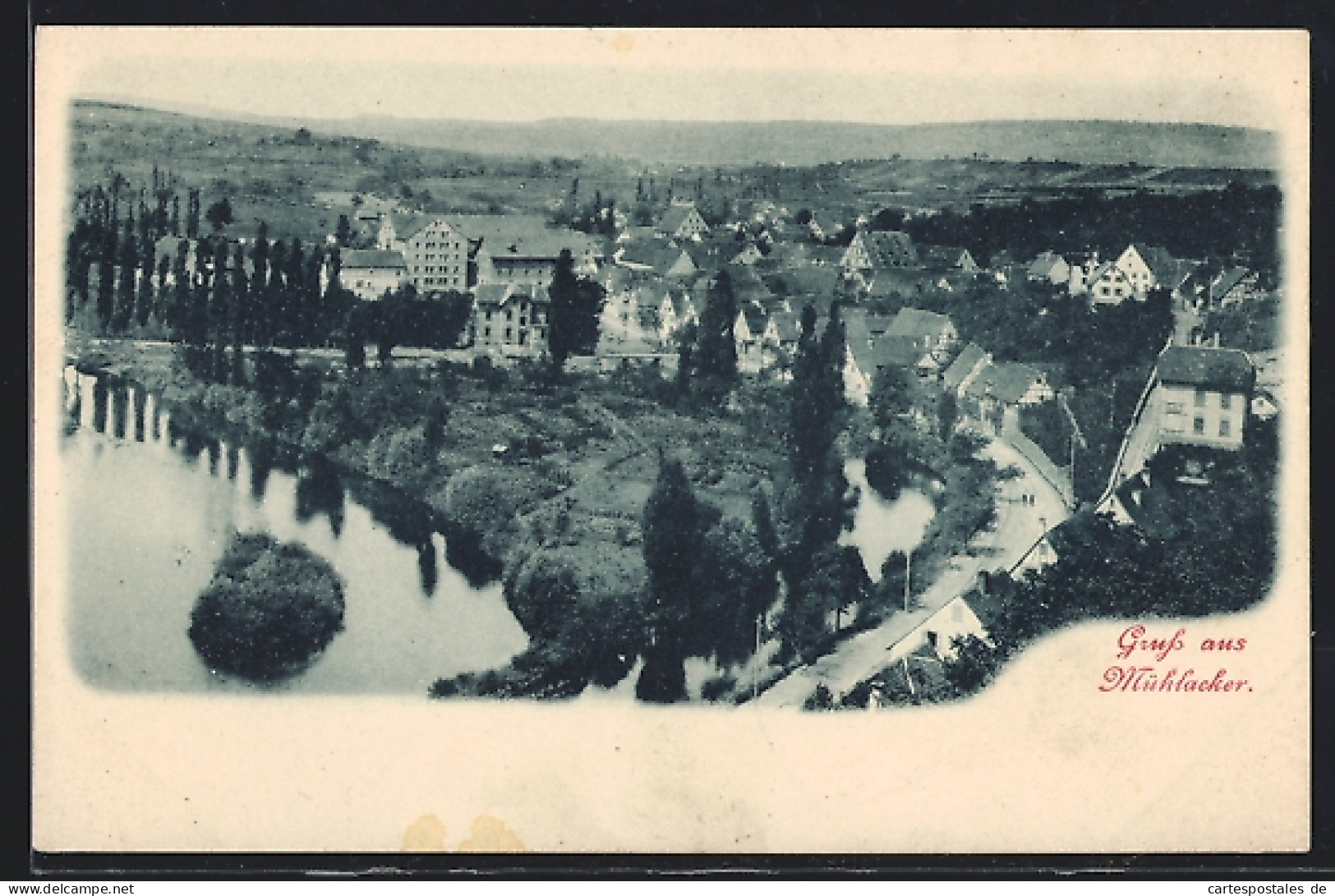 AK Mühlacker, Ortsansicht mit Fluss