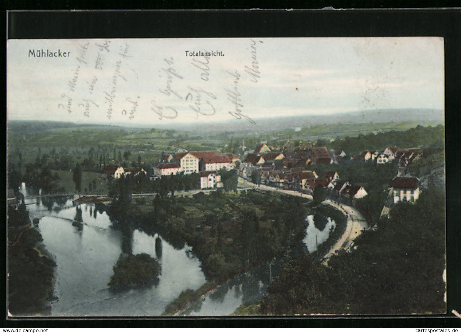 AK Mühlacker, Totalansicht aus der Vogelschau