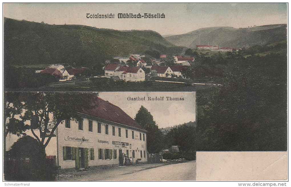 AK Mühlbach Häselich Gasthof Müglitztal bei Heidenau Dohna Weesenstein Gamig Gorknitz Sürssen Crotta Pirna Maxen Dresden