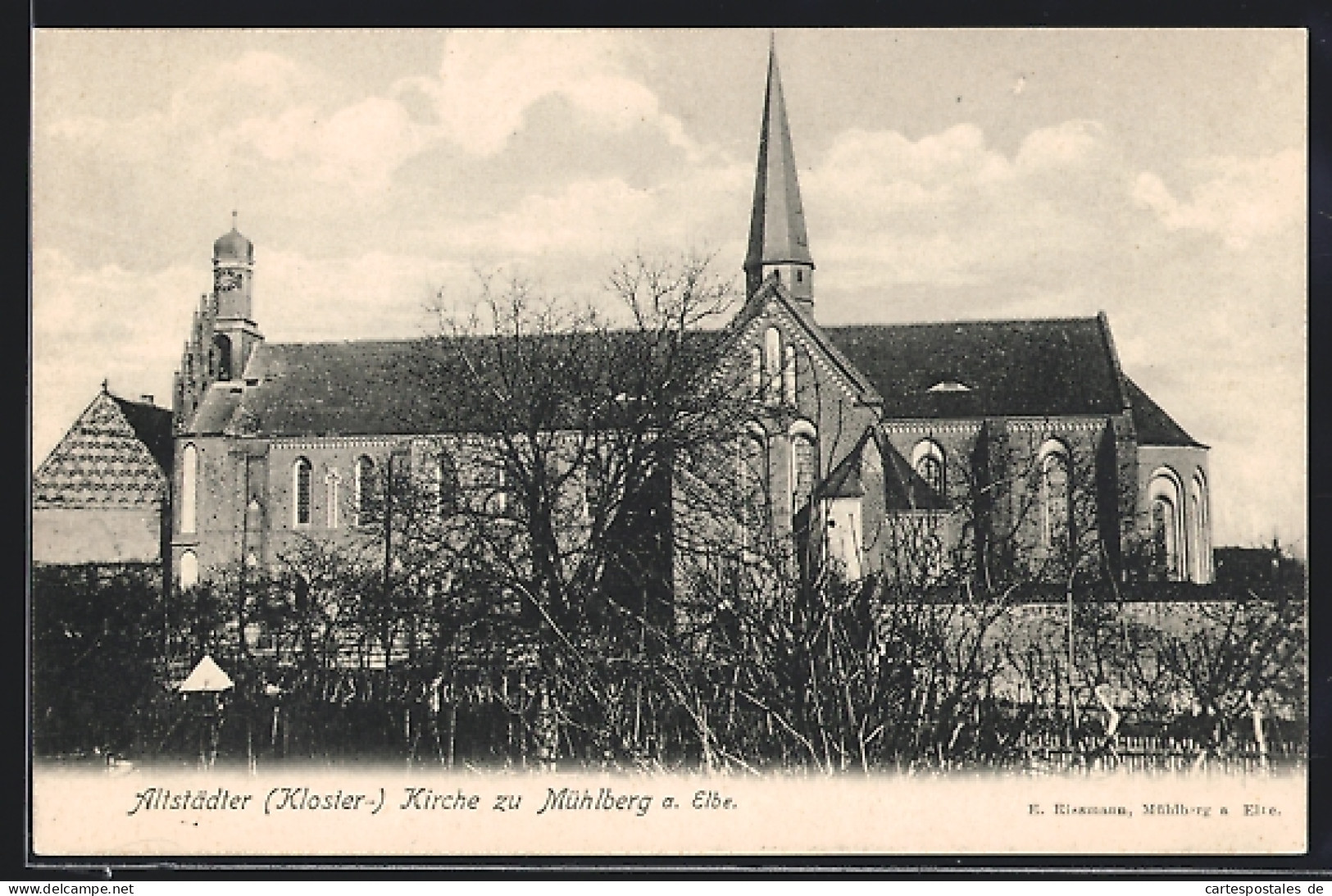 AK Mühlberg a. Elbe, Altstädter Klosterkirche mit Garten
