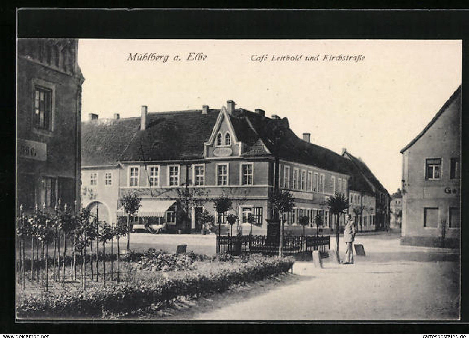 AK Mühlberg a. Elbe, Cafe Leithold an der Kirchstrasse