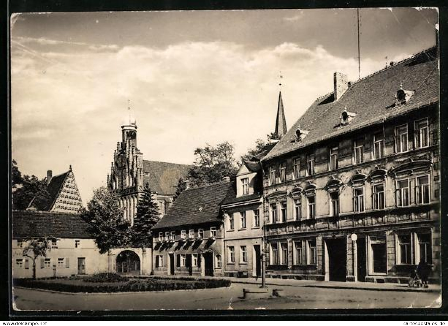 AK Mühlberg /Elbe, Klosterkirche, Ortspartie