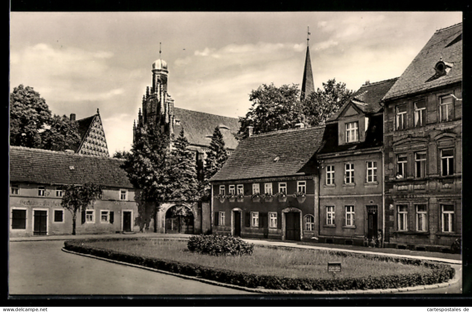 AK Mühlberg, Strassenpartie am Thälmannplatz