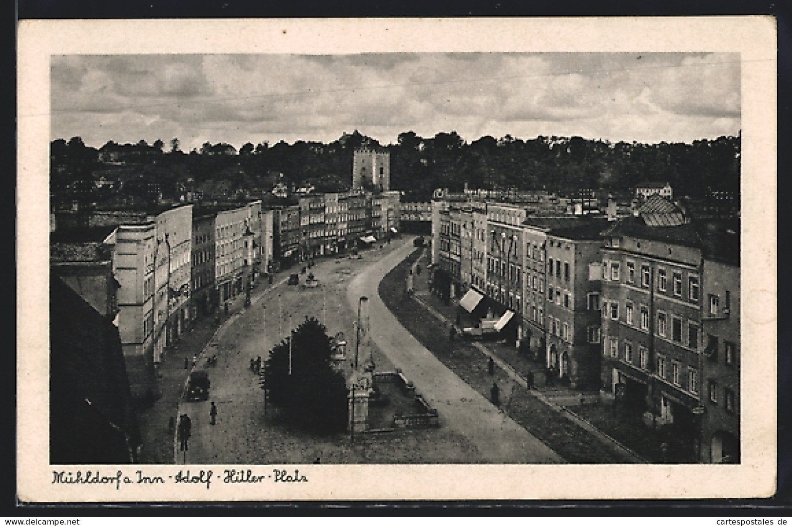 AK Mühldorf a. Inn, Platz aus der Vogelschau