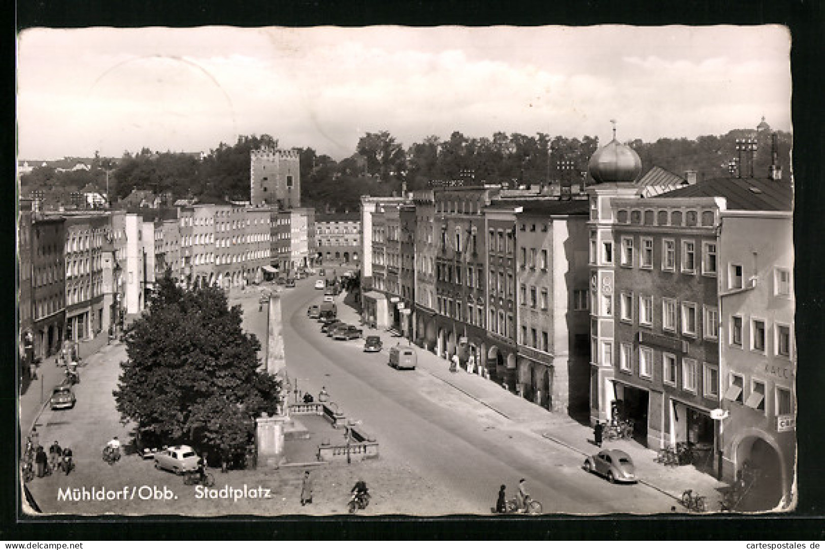 AK Mühldorf /Obb., Stadtplatz aus der Vogelschau